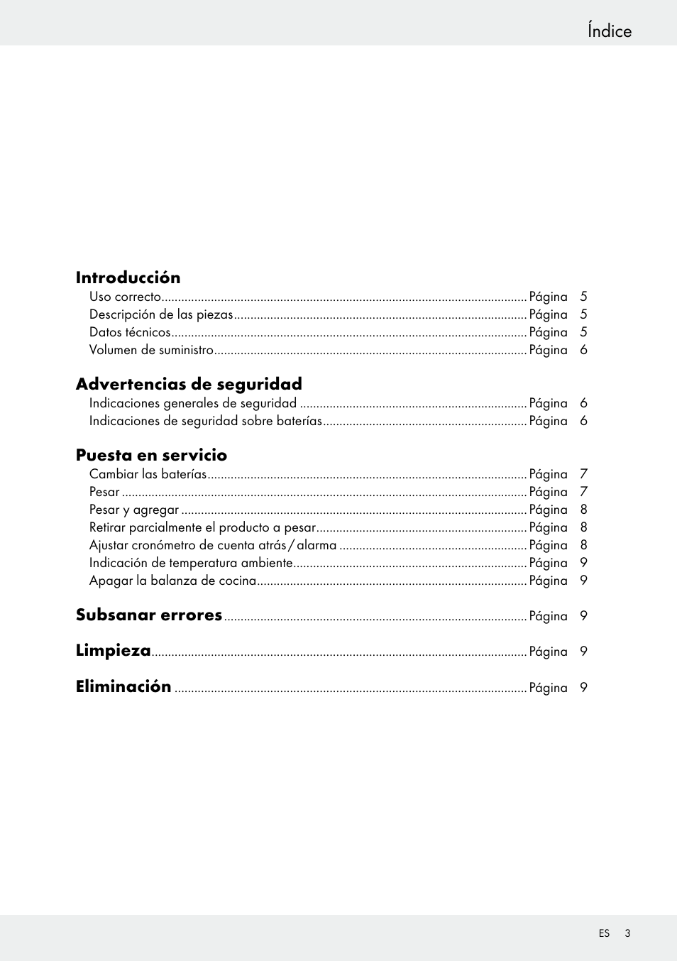 Índice | Silvercrest H14271 User Manual | Page 3 / 43