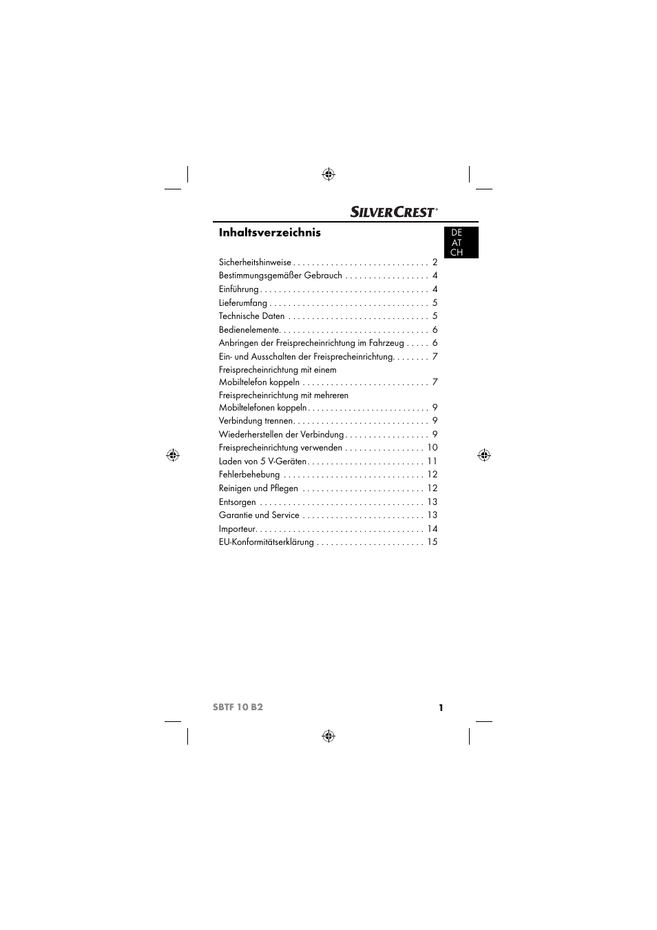 Silvercrest SBTF 10 B2 User Manual | Page 4 / 80