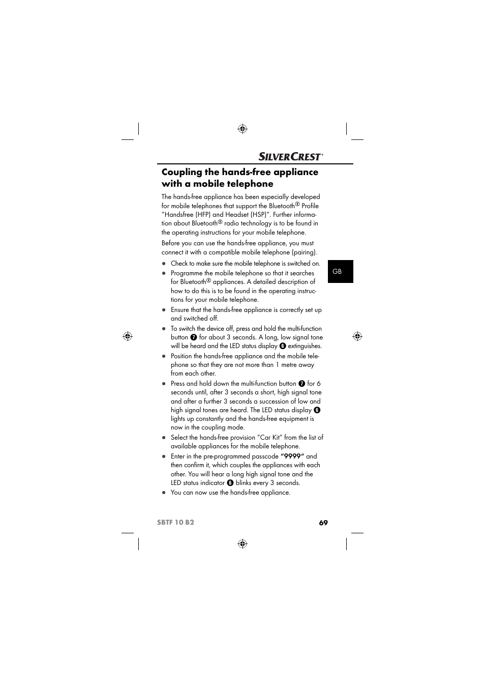 Silvercrest SBTF 10 B2 User Manual | Page 72 / 80