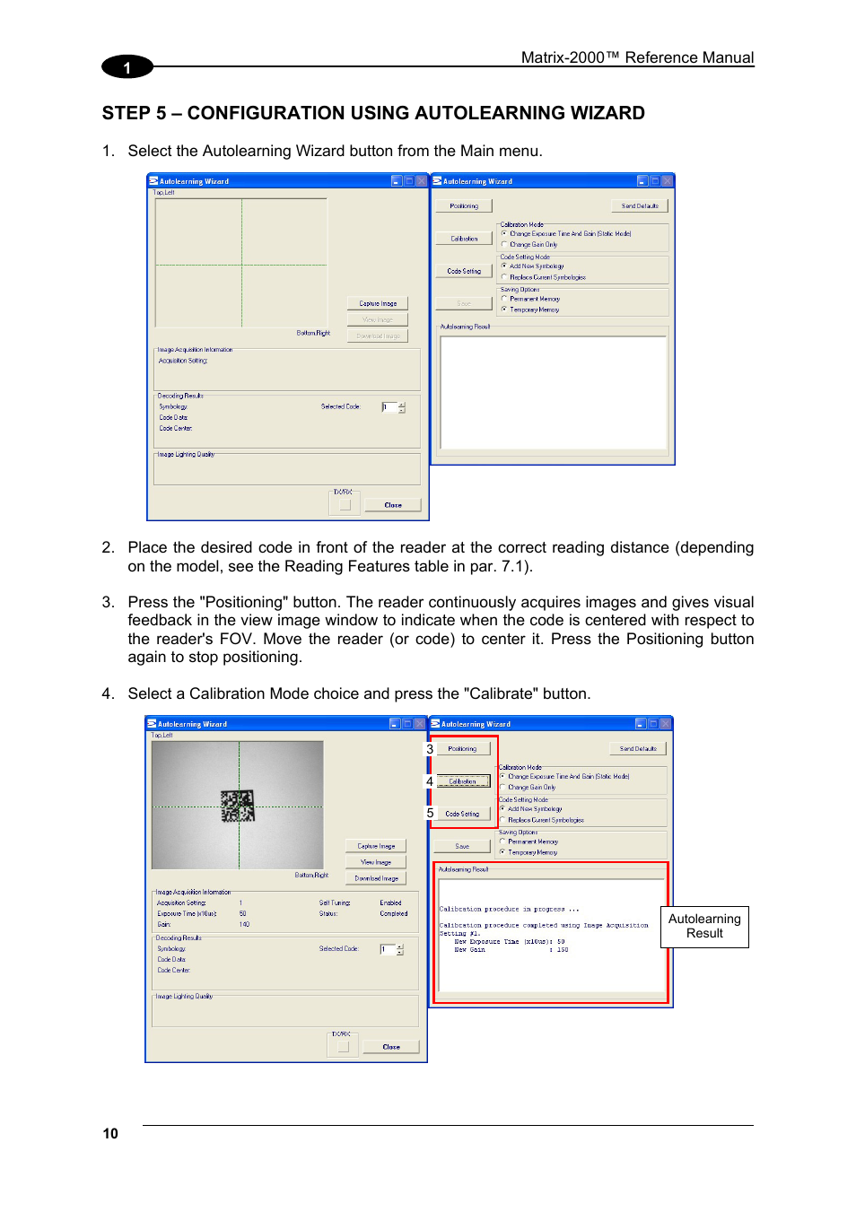 Step 5 – configuration using autolearning wizard | Datalogic Scanning Compact 2D Reader Matrix-2000 User Manual | Page 20 / 108
