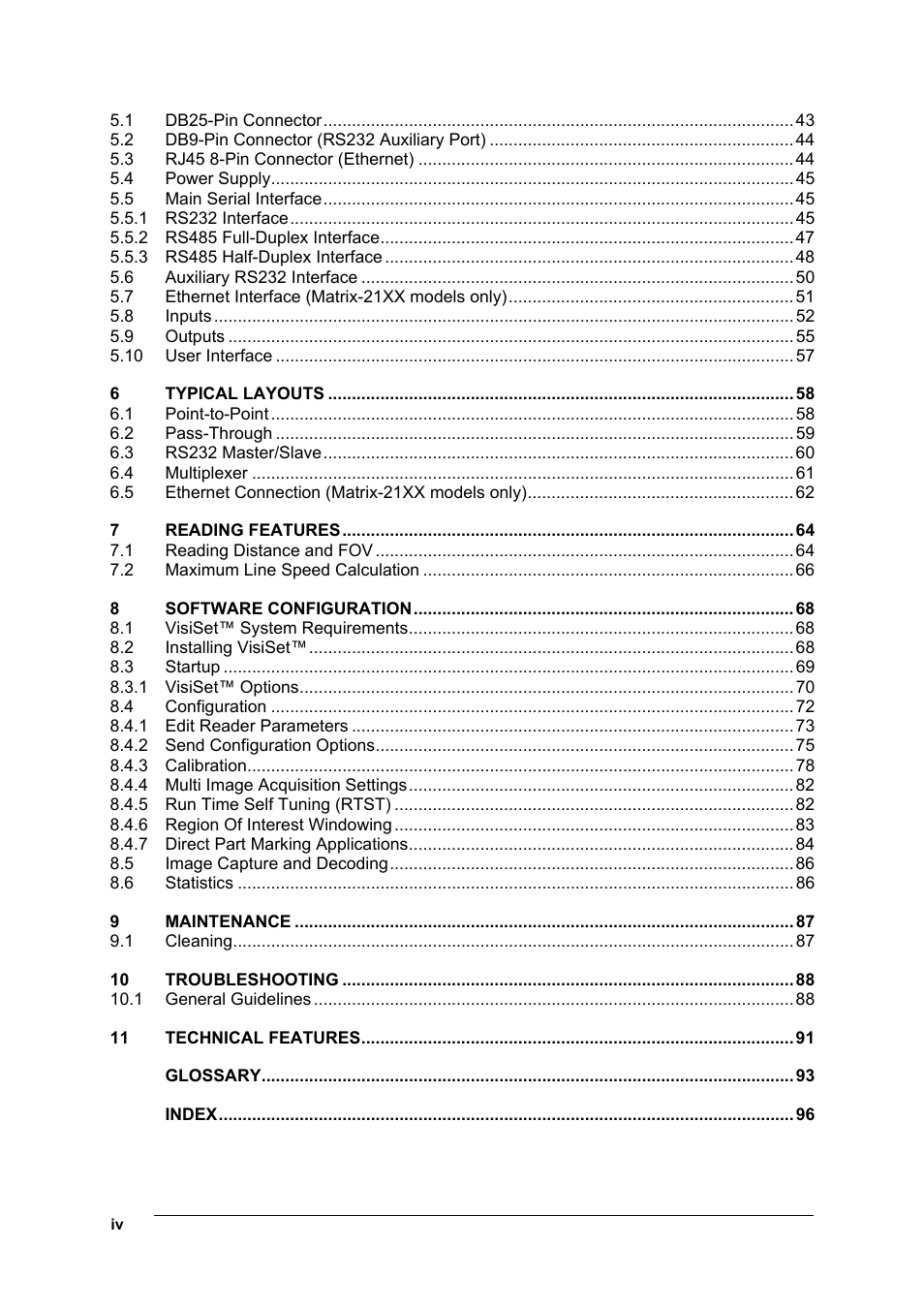 Datalogic Scanning Compact 2D Reader Matrix-2000 User Manual | Page 4 / 108