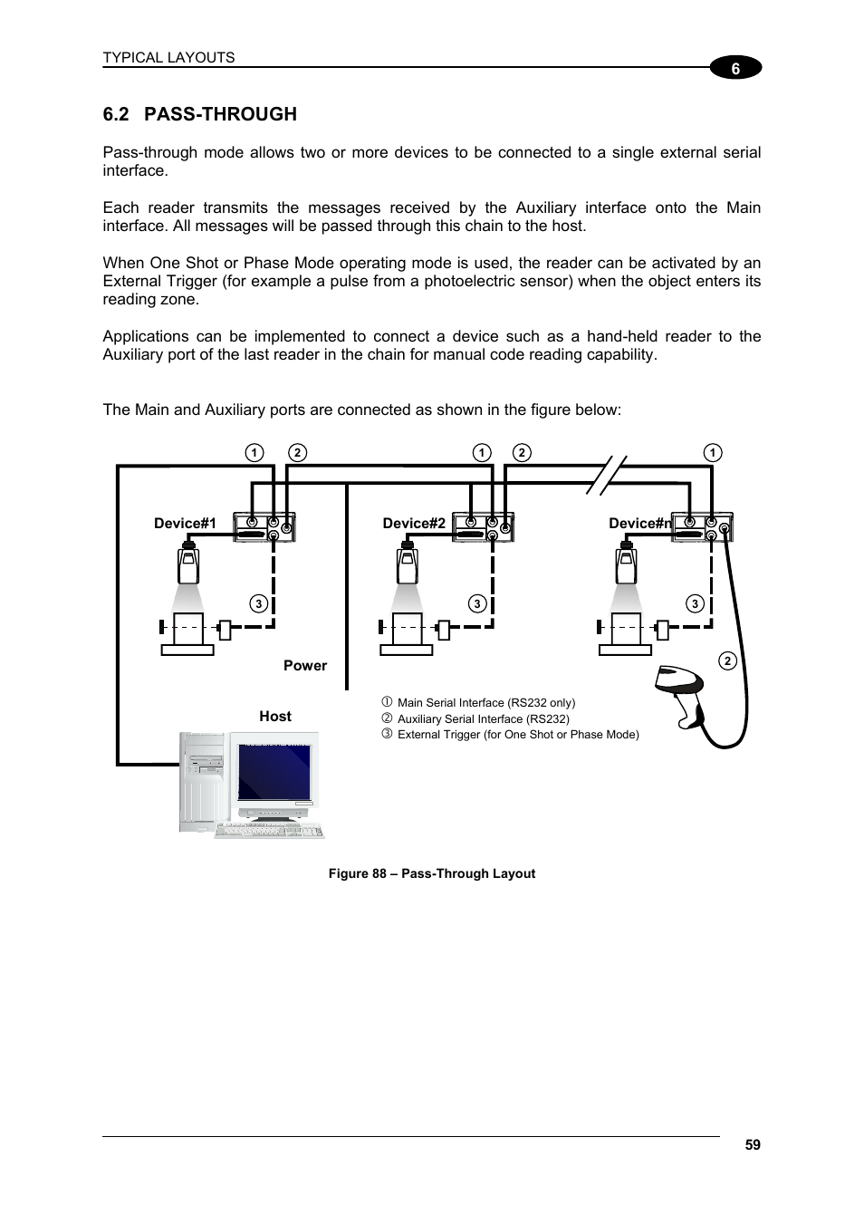 Pass-through, 2 pass-through | Datalogic Scanning Compact 2D Reader Matrix-2000 User Manual | Page 69 / 108