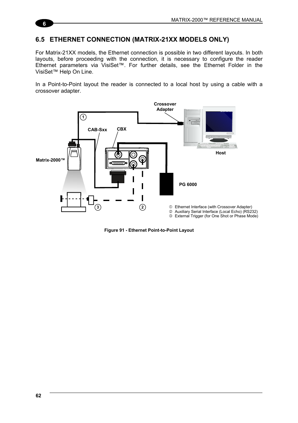 Ethernet connection (matrix-21xx models only), 5 ethernet connection (matrix-21xx models only) | Datalogic Scanning Compact 2D Reader Matrix-2000 User Manual | Page 72 / 108