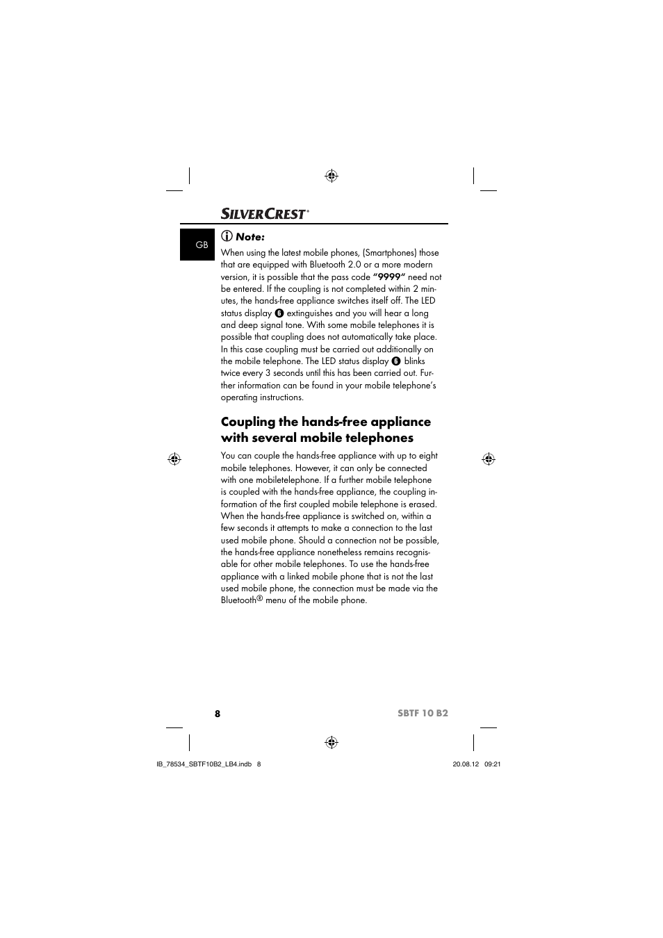Silvercrest SBTF 10 B2 User Manual | Page 11 / 75