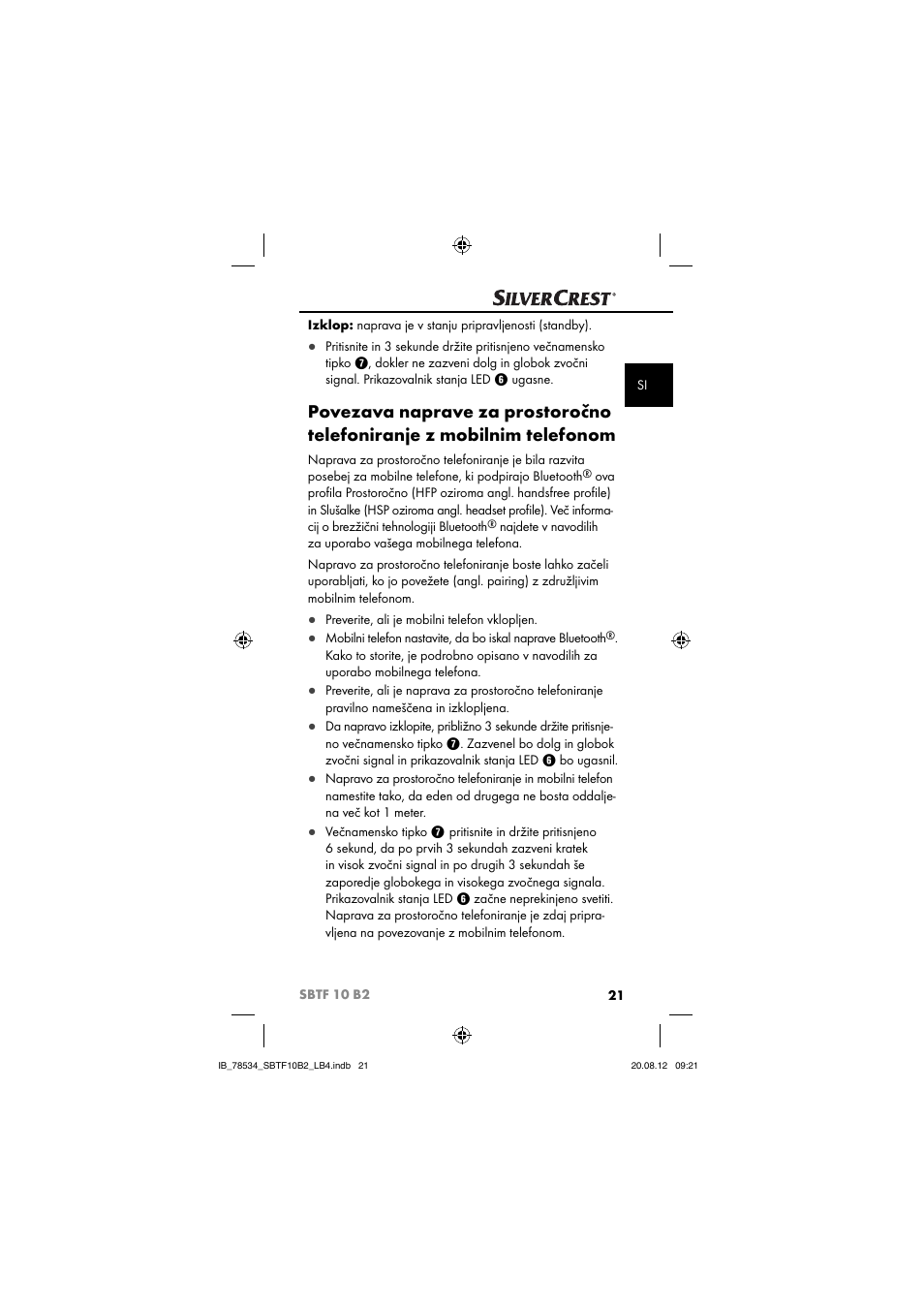 Silvercrest SBTF 10 B2 User Manual | Page 24 / 75