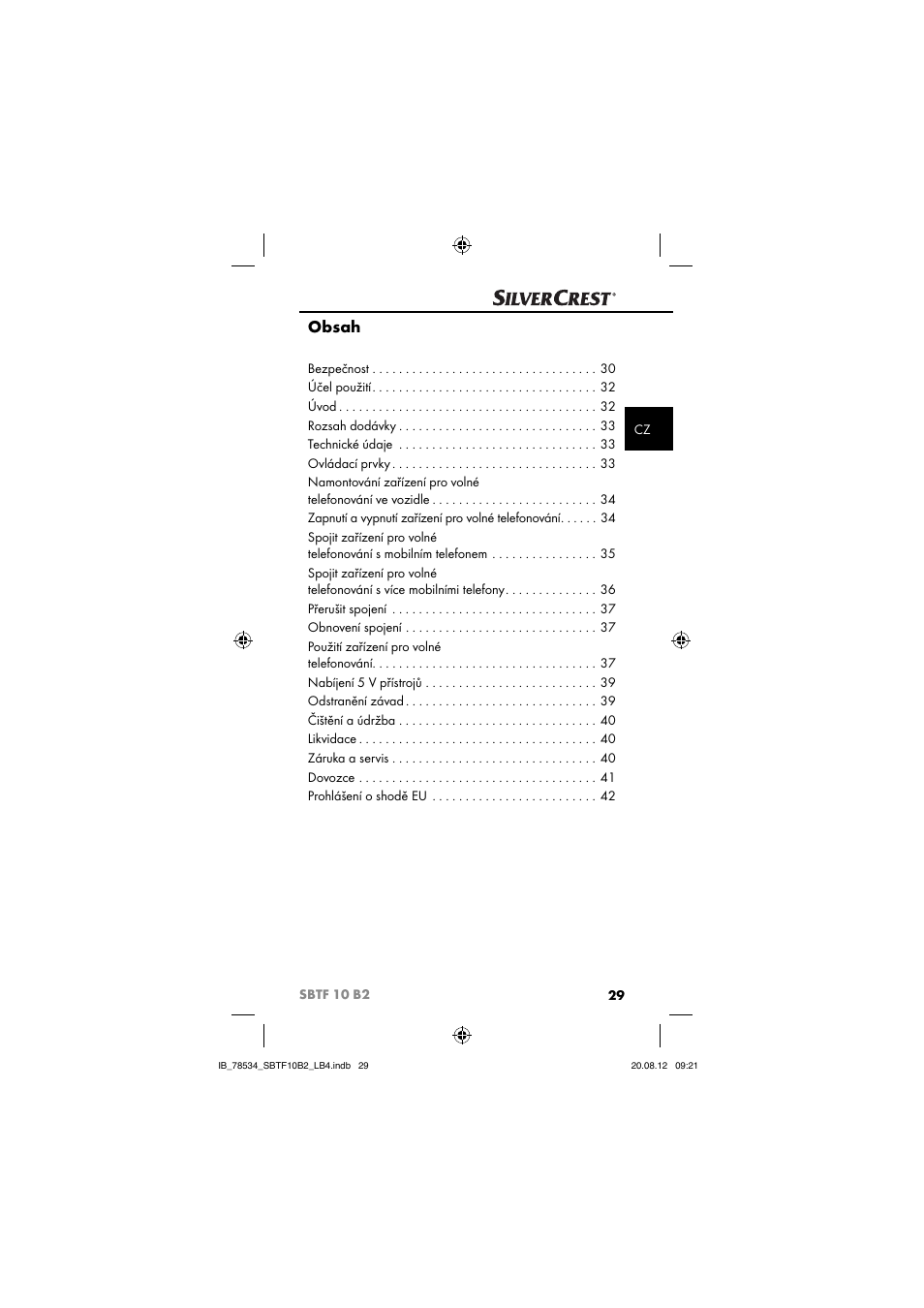 Silvercrest SBTF 10 B2 User Manual | Page 32 / 75