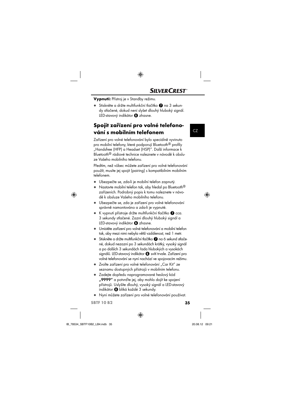 Silvercrest SBTF 10 B2 User Manual | Page 38 / 75