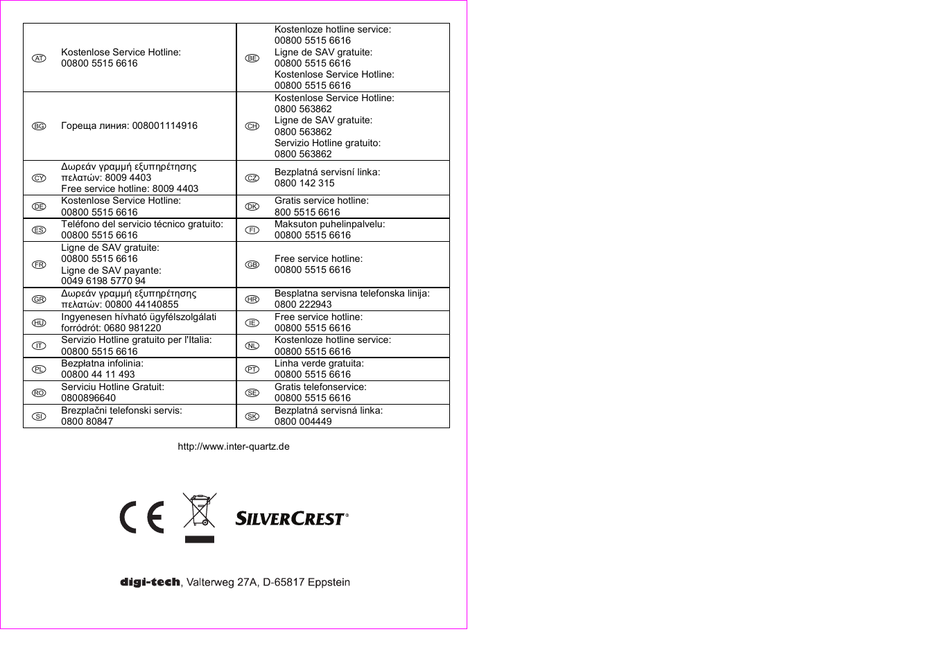 Silvercrest 4-LD3191 User Manual | Page 8 / 8