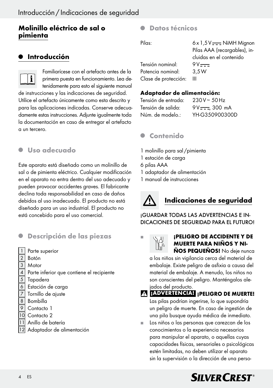 Silvercrest Z30342 User Manual | Page 4 / 24