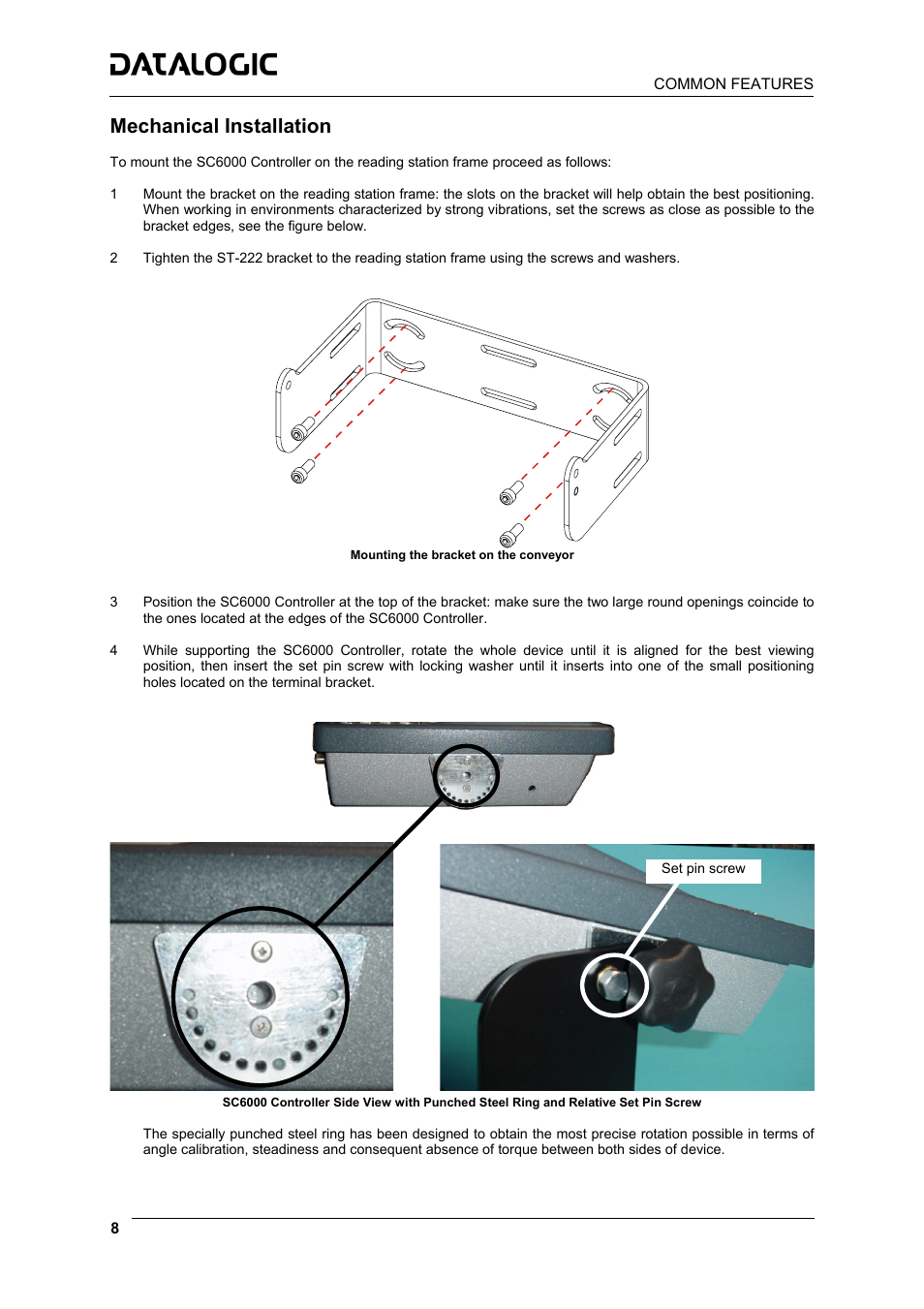 Mechanical installation | Datalogic Scanning Controller SC6000 User Manual | Page 10 / 19