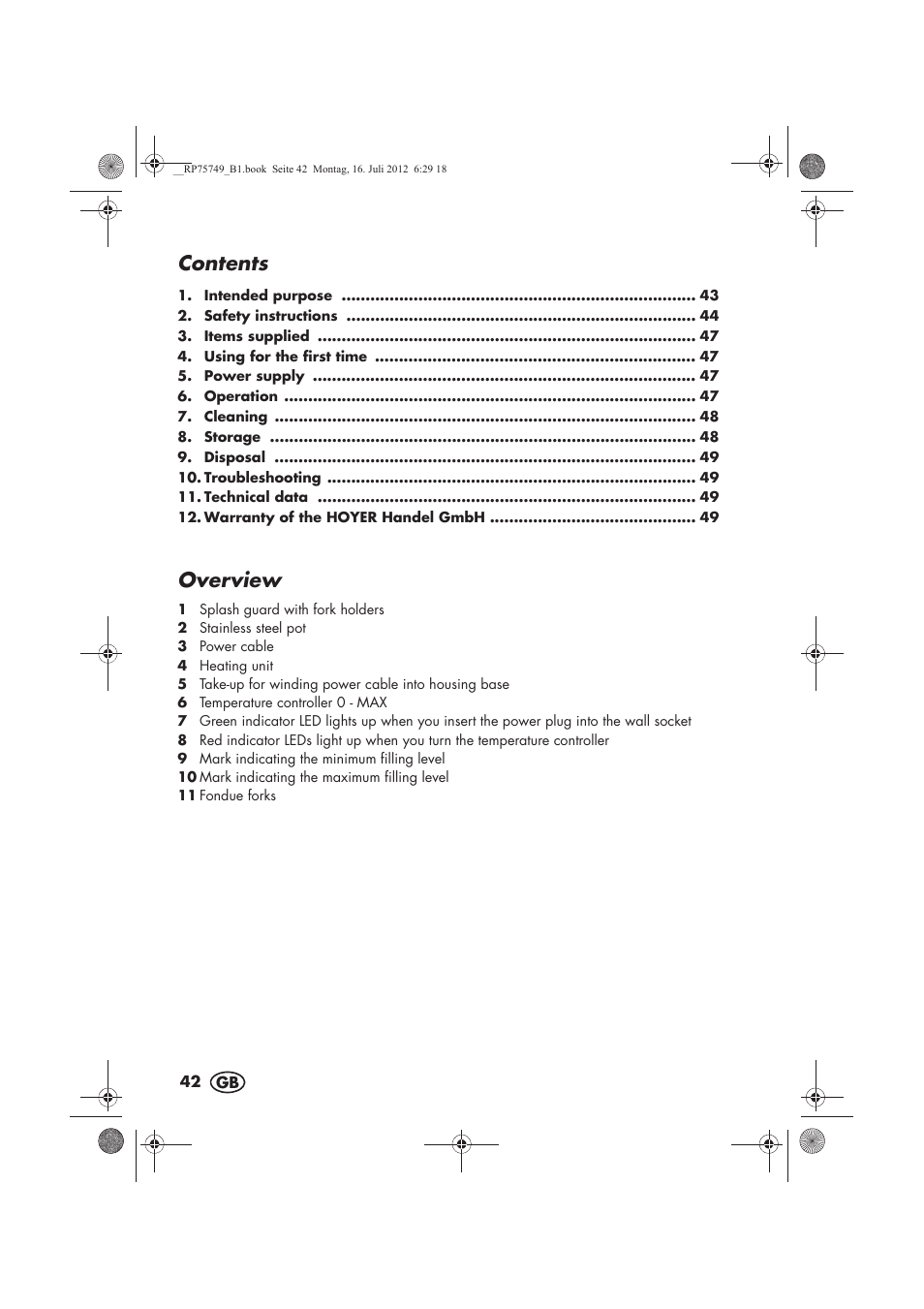 Silvercrest SFE 1500 A1 User Manual | Page 44 / 54