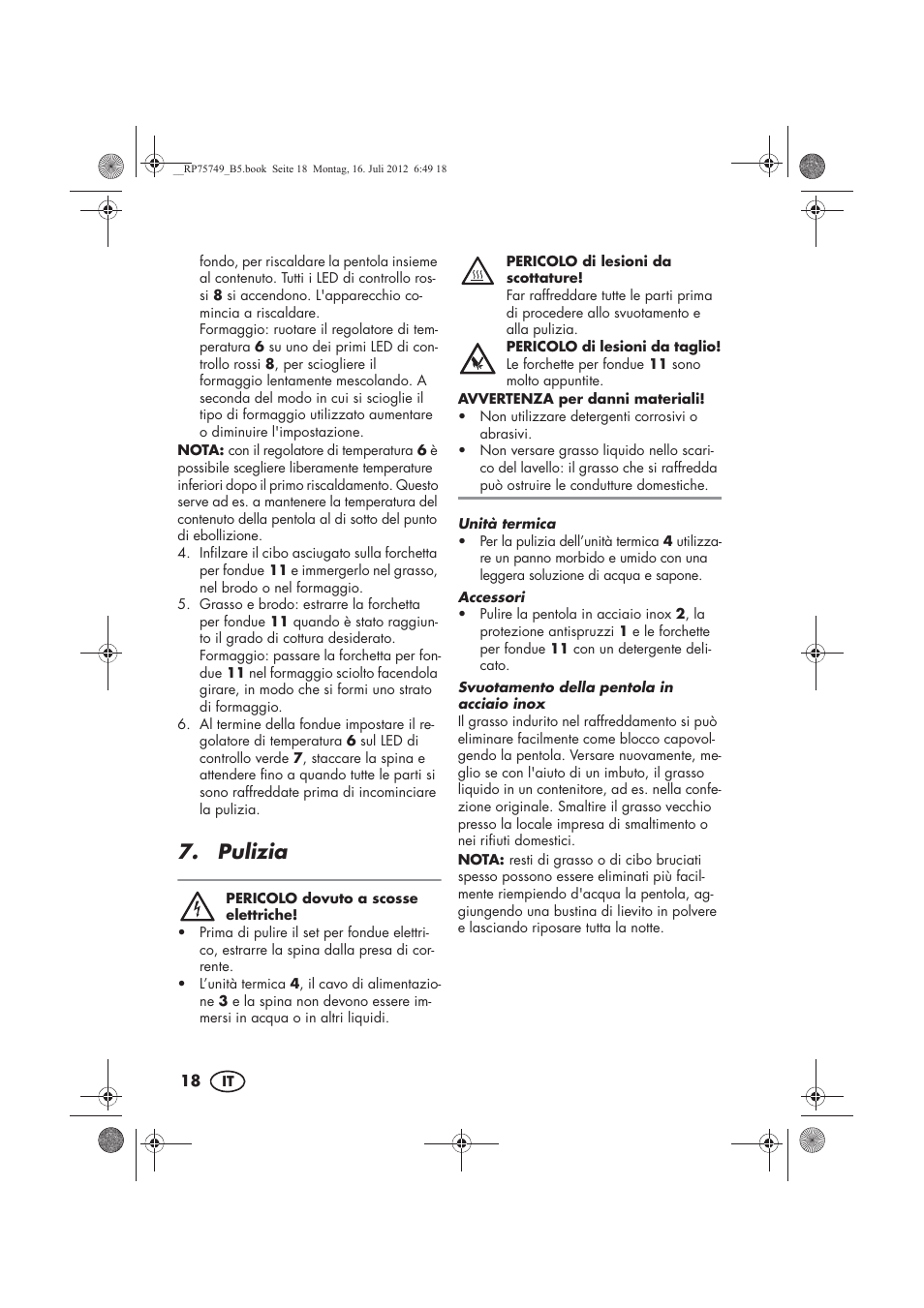 Pulizia | Silvercrest SFE 1500 A1 User Manual | Page 20 / 54