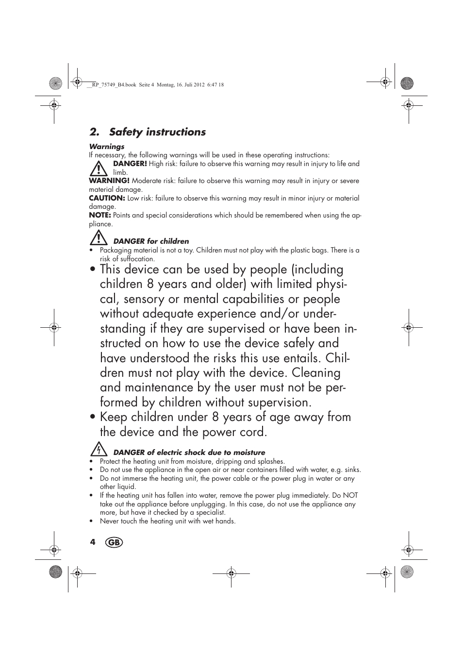 Safety instructions | Silvercrest SFE 1500 A1 User Manual | Page 6 / 78