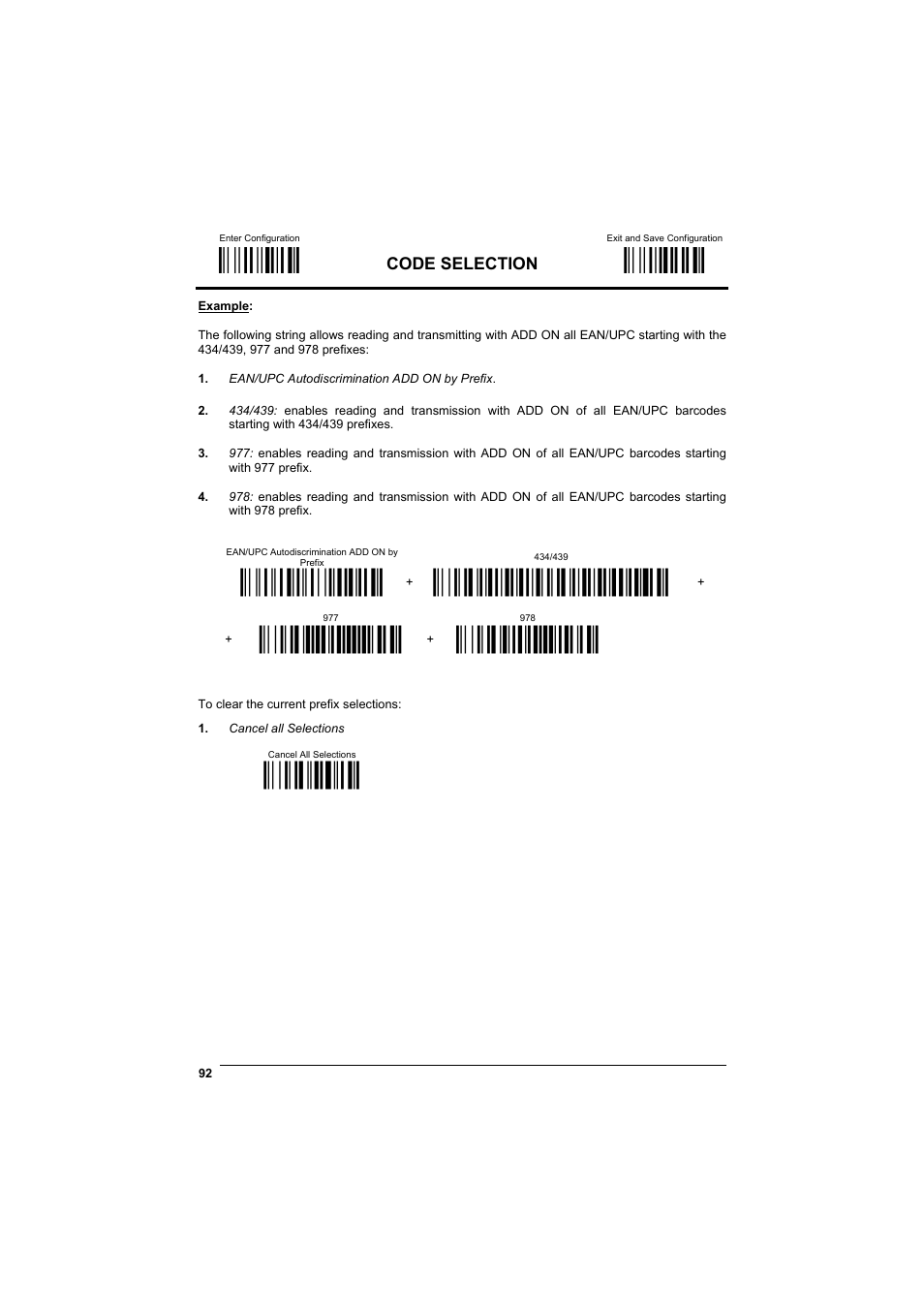 М$+;о, М$-?о, Ìaa8ad19î | Ìet7977qî, Ìet8978zî, Ìet0wо, Code selection | Datalogic Scanning GRYPHONTM MX30 User Manual | Page 102 / 197