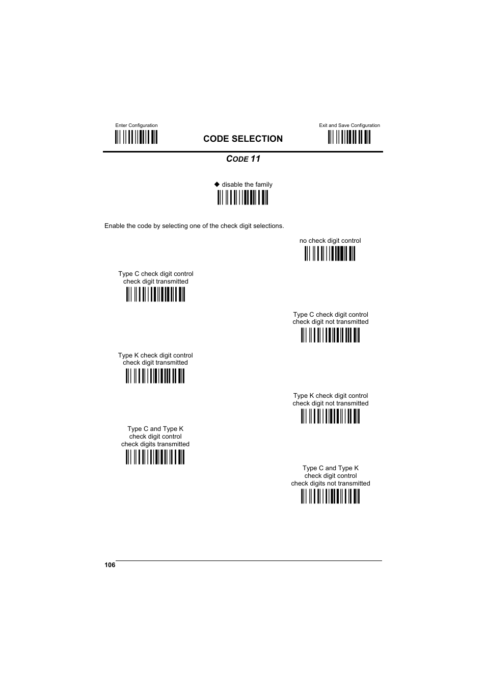 Code 11, М$+;о, М$-?о | Ìag0yî, Мag1\о, Ìag21<î, Мag22@о, Мag31?о, Ìag32cî, Ìag41bî | Datalogic Scanning GRYPHONTM MX30 User Manual | Page 116 / 197