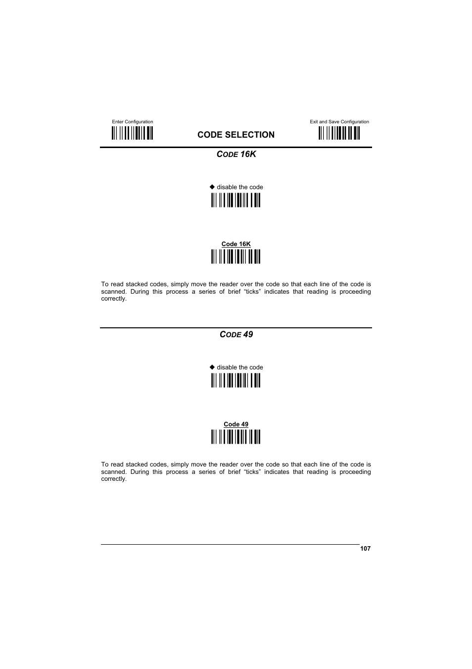 Code 16k, Code 49, М$+;о | М$-?о, Мaj0_о, Ìaj1bî, Ìam0eî, Ìam1hî | Datalogic Scanning GRYPHONTM MX30 User Manual | Page 117 / 197