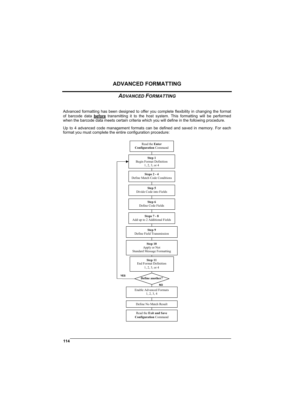 Advanced formatting | Datalogic Scanning GRYPHONTM MX30 User Manual | Page 124 / 197