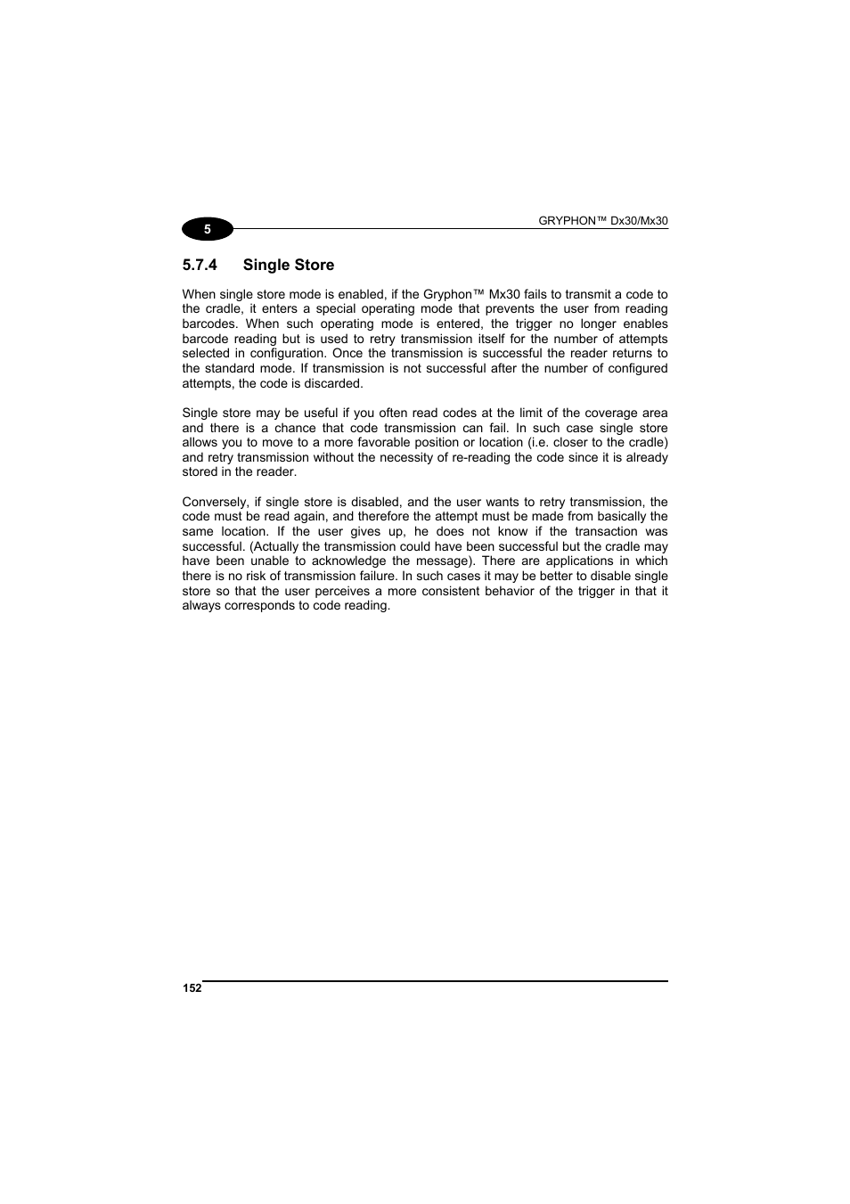 Single store | Datalogic Scanning GRYPHONTM MX30 User Manual | Page 162 / 197