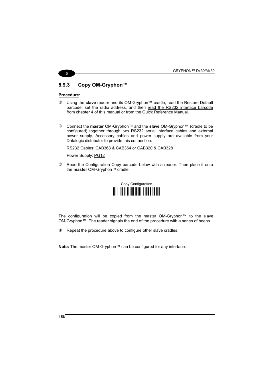 Copy om-gryphon, Ì$+zz3$-9î | Datalogic Scanning GRYPHONTM MX30 User Manual | Page 166 / 197