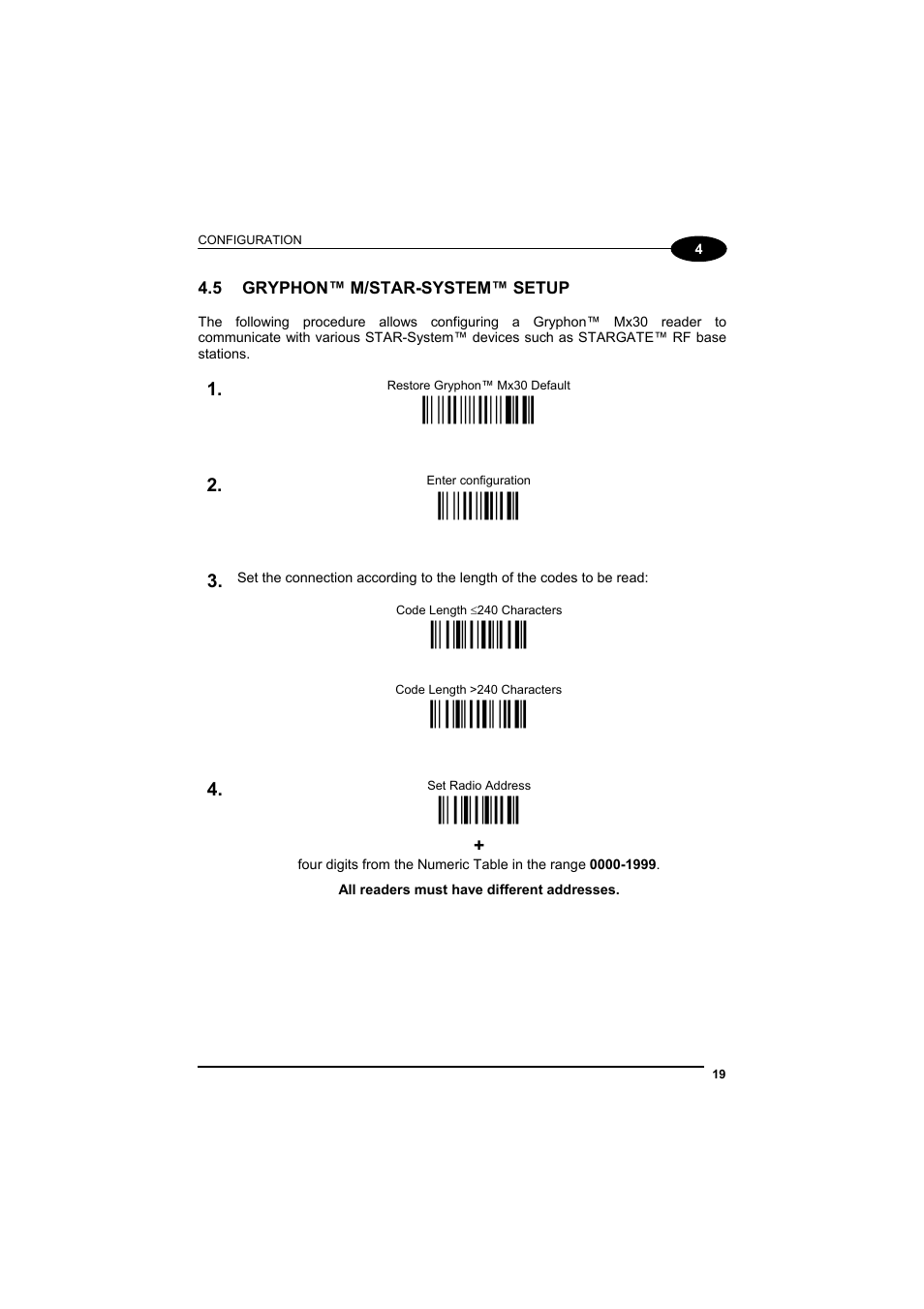 Gryphon™ m/star-system™ setup, Ì$+$*oî, М$+;о | Ìra1aî, Ìra2dî, Мrf8о | Datalogic Scanning GRYPHONTM MX30 User Manual | Page 29 / 197