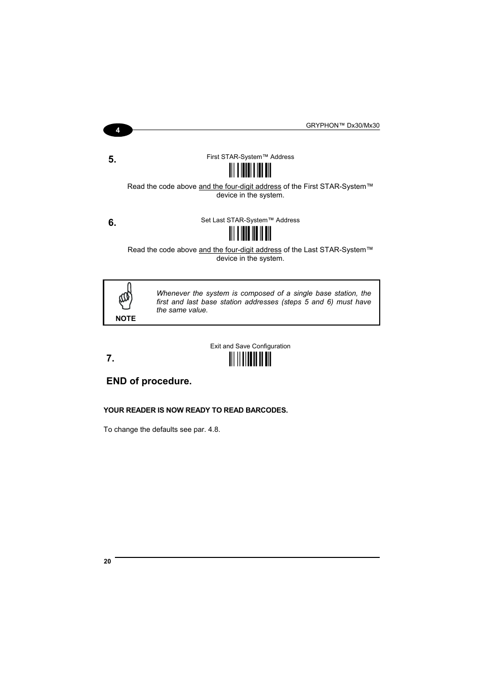 Ìrsrî, Ìrttî, М$-?о | End of procedure | Datalogic Scanning GRYPHONTM MX30 User Manual | Page 30 / 197