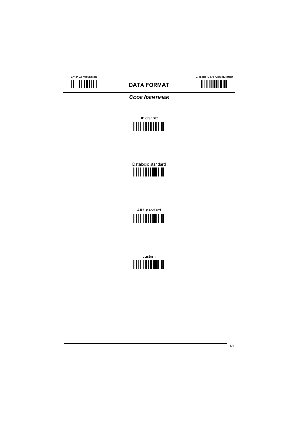 Code identifier, М$+;о, М$-?о | Ìeb0sî, Ìeb1vî, Ìeb2yî, Мeb3\о | Datalogic Scanning GRYPHONTM MX30 User Manual | Page 71 / 197