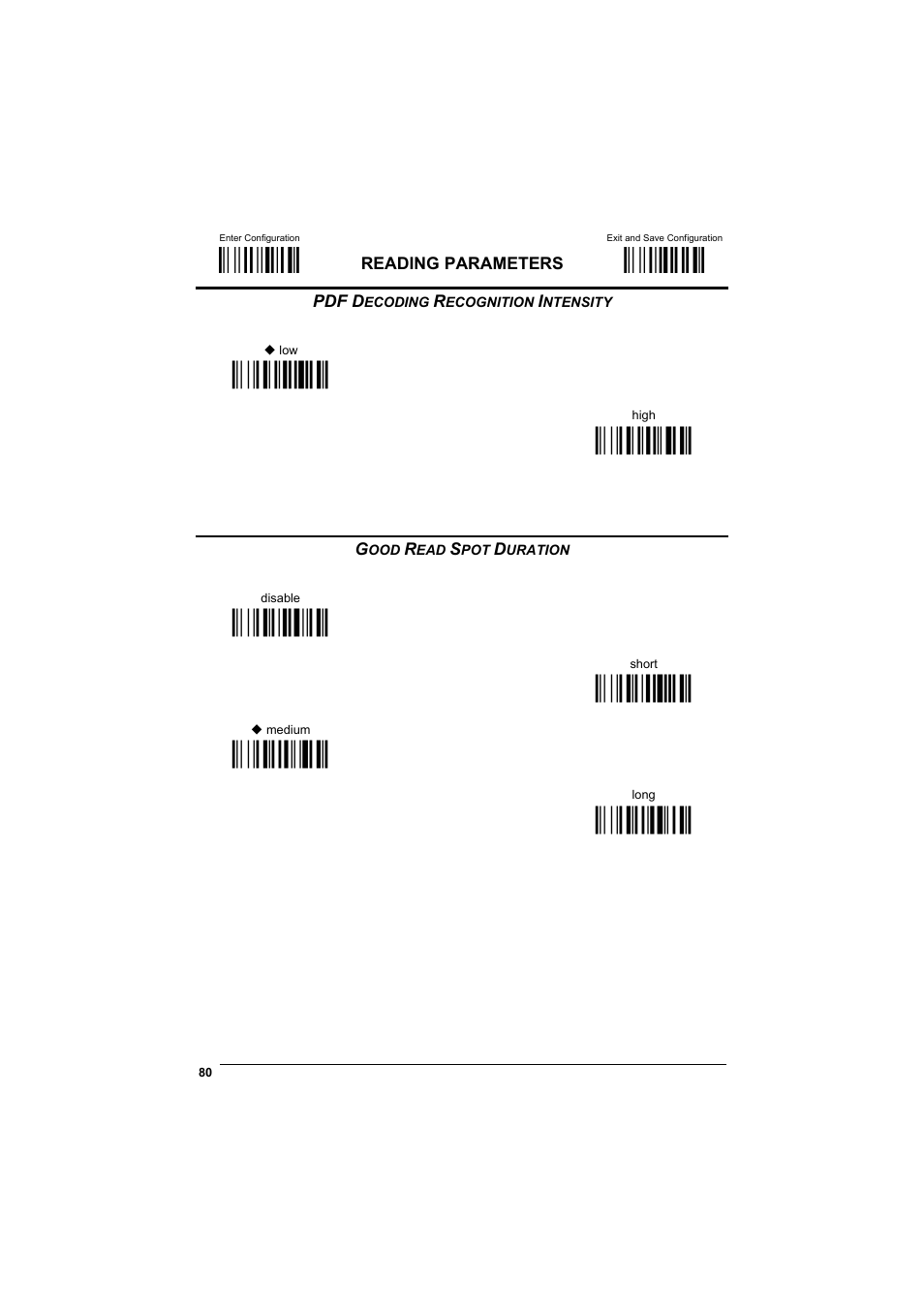 Pdf decoding recognition intensity, Good read spot duration, М$+;о | М$-?о, Ìbw0zî, Мbw1}о, Ìbv0xî, Мbv1{о, Мbv2~о, Мbv3ео | Datalogic Scanning GRYPHONTM MX30 User Manual | Page 90 / 197