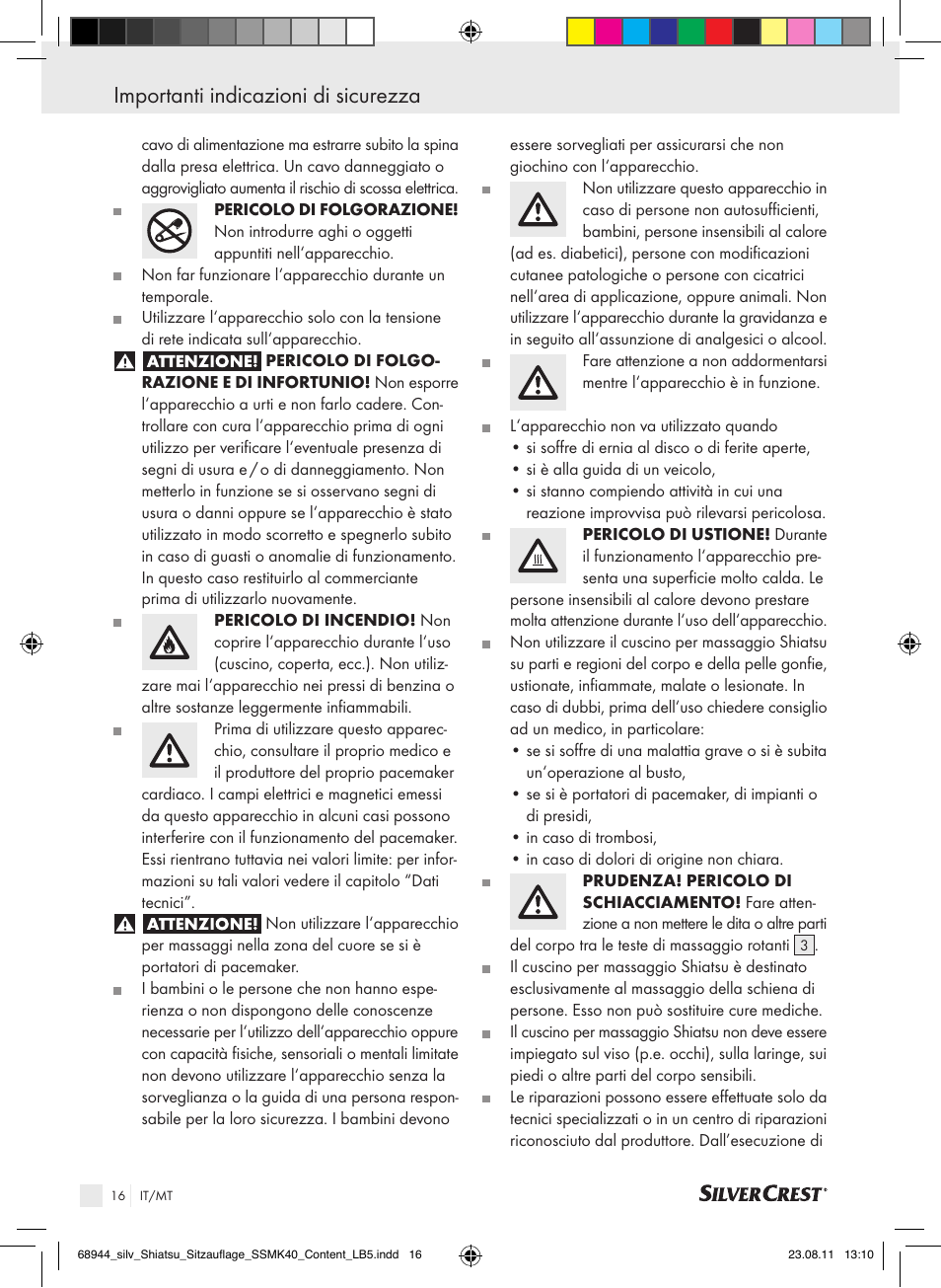 Importanti indicazioni di sicurezza | Silvercrest SSMK 40 B2 User Manual | Page 12 / 40