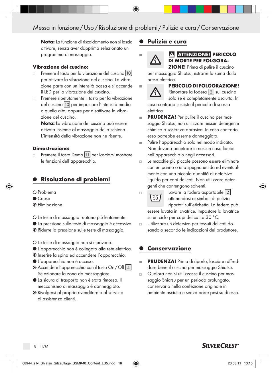 Risoluzione di problemi, Pulizia e cura, Conservazione | Silvercrest SSMK 40 B2 User Manual | Page 14 / 40
