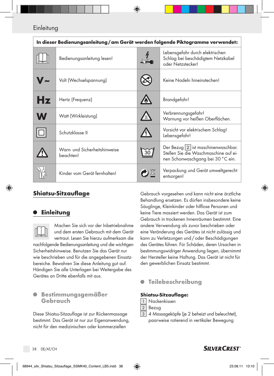 Einleitung | Silvercrest SSMK 40 B2 User Manual | Page 34 / 40