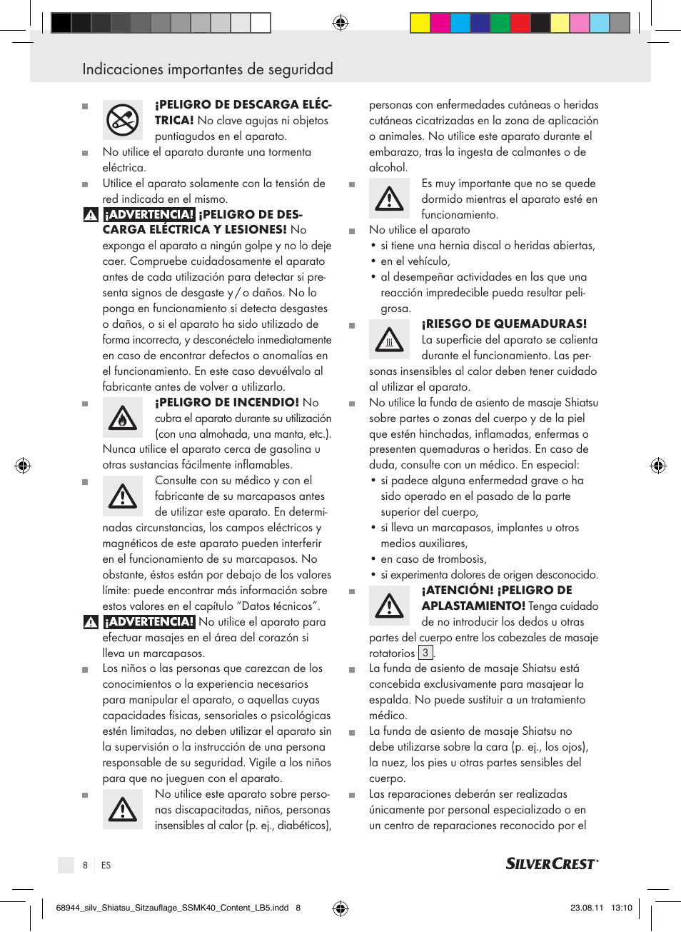 Indicaciones importantes de seguridad | Silvercrest SSMK 40 B2 User Manual | Page 4 / 40