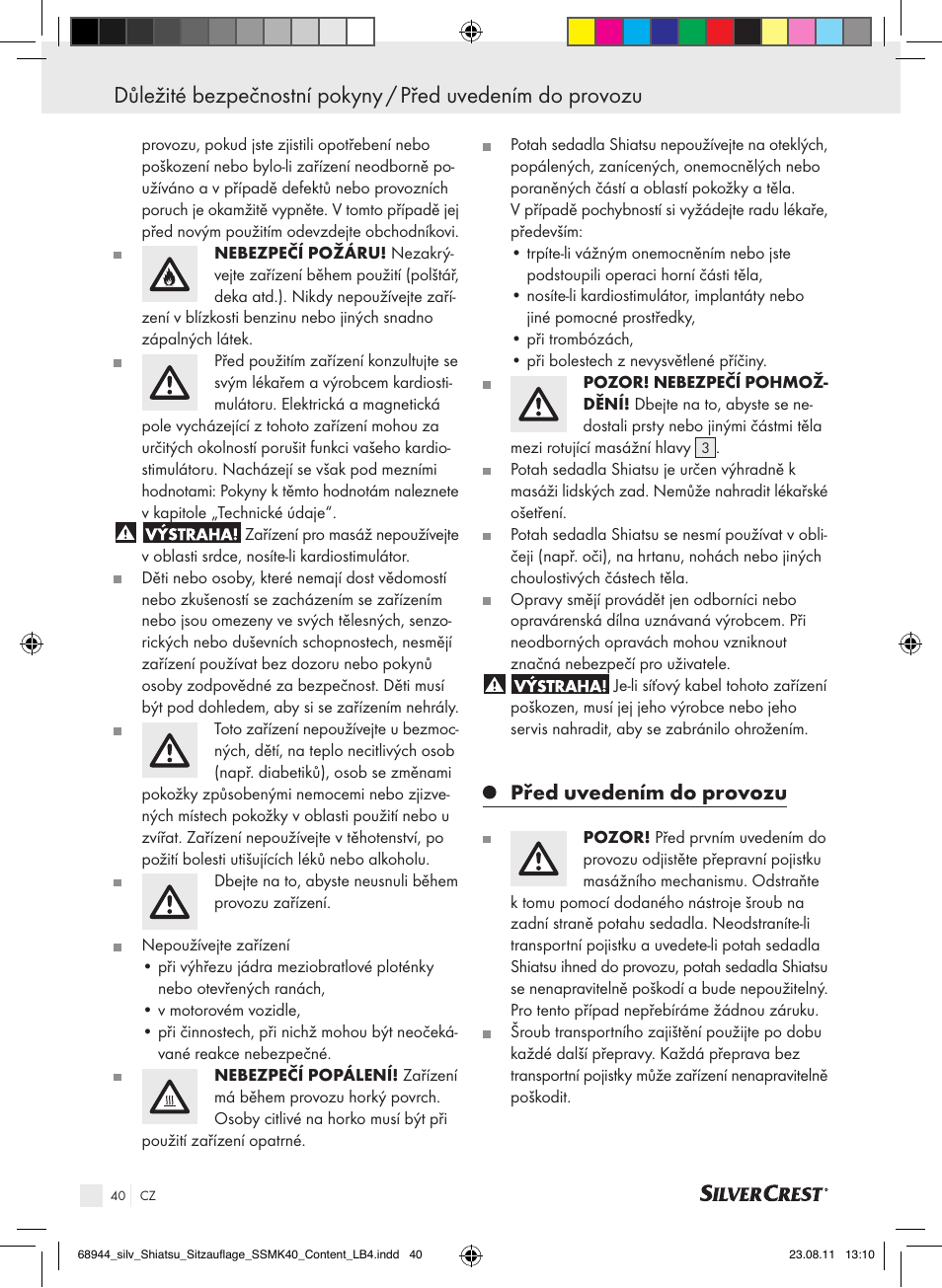 Před uvedením do provozu | Silvercrest SSMK 40 B2 User Manual | Page 36 / 56