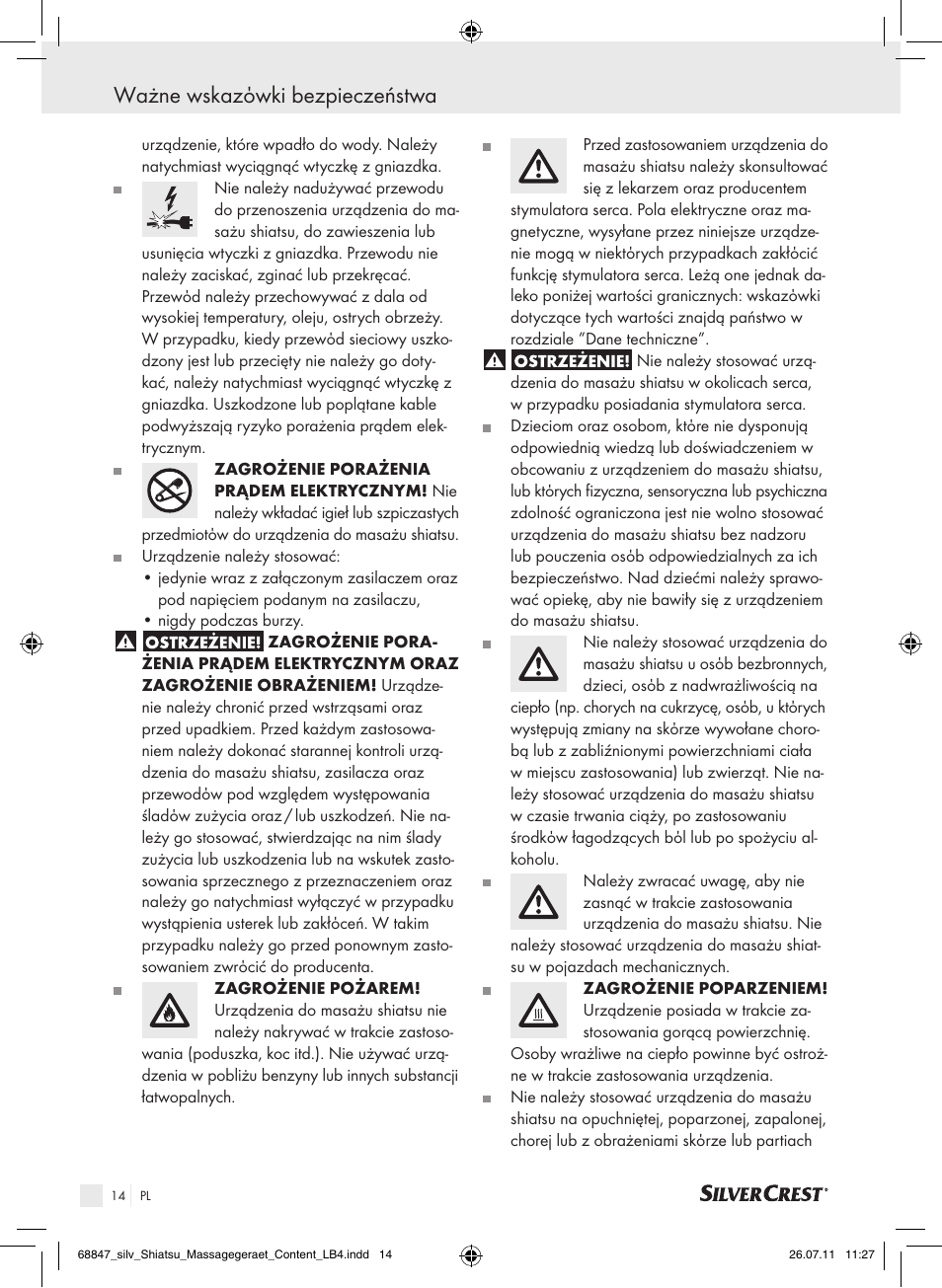 Ważne wskazόwki bezpieczeństwa | Silvercrest SSM 141 B2 User Manual | Page 10 / 52