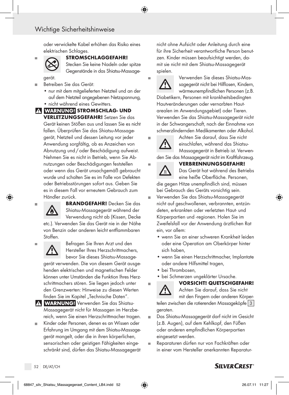 Wichtige sicherheitshinweise | Silvercrest SSM 141 B2 User Manual | Page 48 / 52