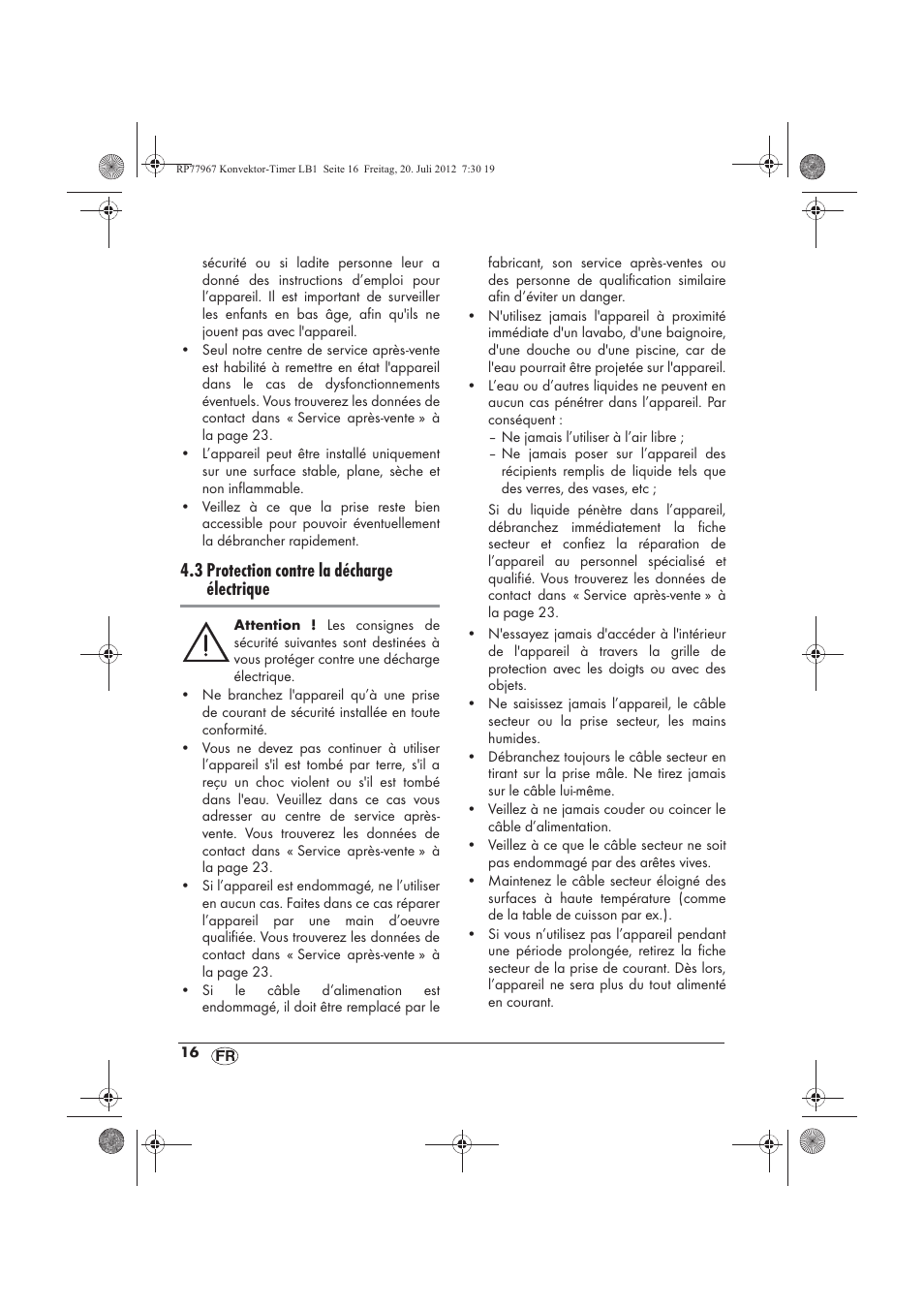 3 protection contre la décharge électrique | Silvercrest SKT 2000 A1 User Manual | Page 18 / 58