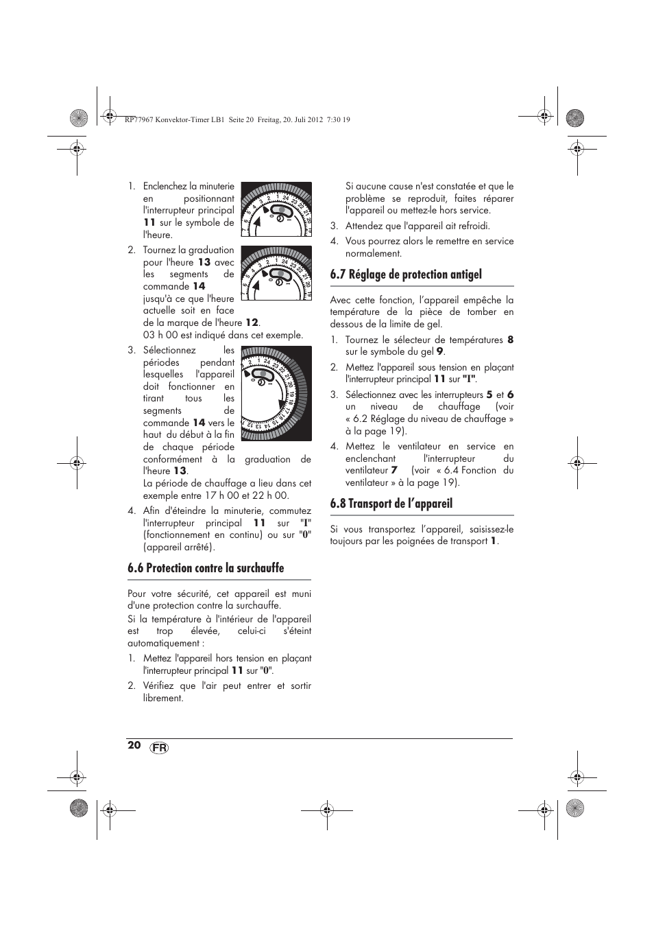 6 protection contre la surchauffe, 7 réglage de protection antigel, 8 transport de l’appareil | Silvercrest SKT 2000 A1 User Manual | Page 22 / 58