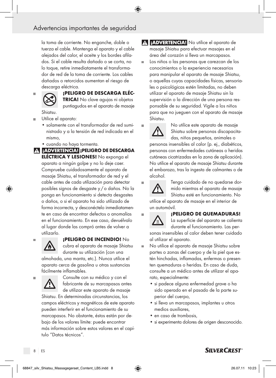 Advertencias importantes de seguridad | Silvercrest SSM 141 B2 User Manual | Page 4 / 38