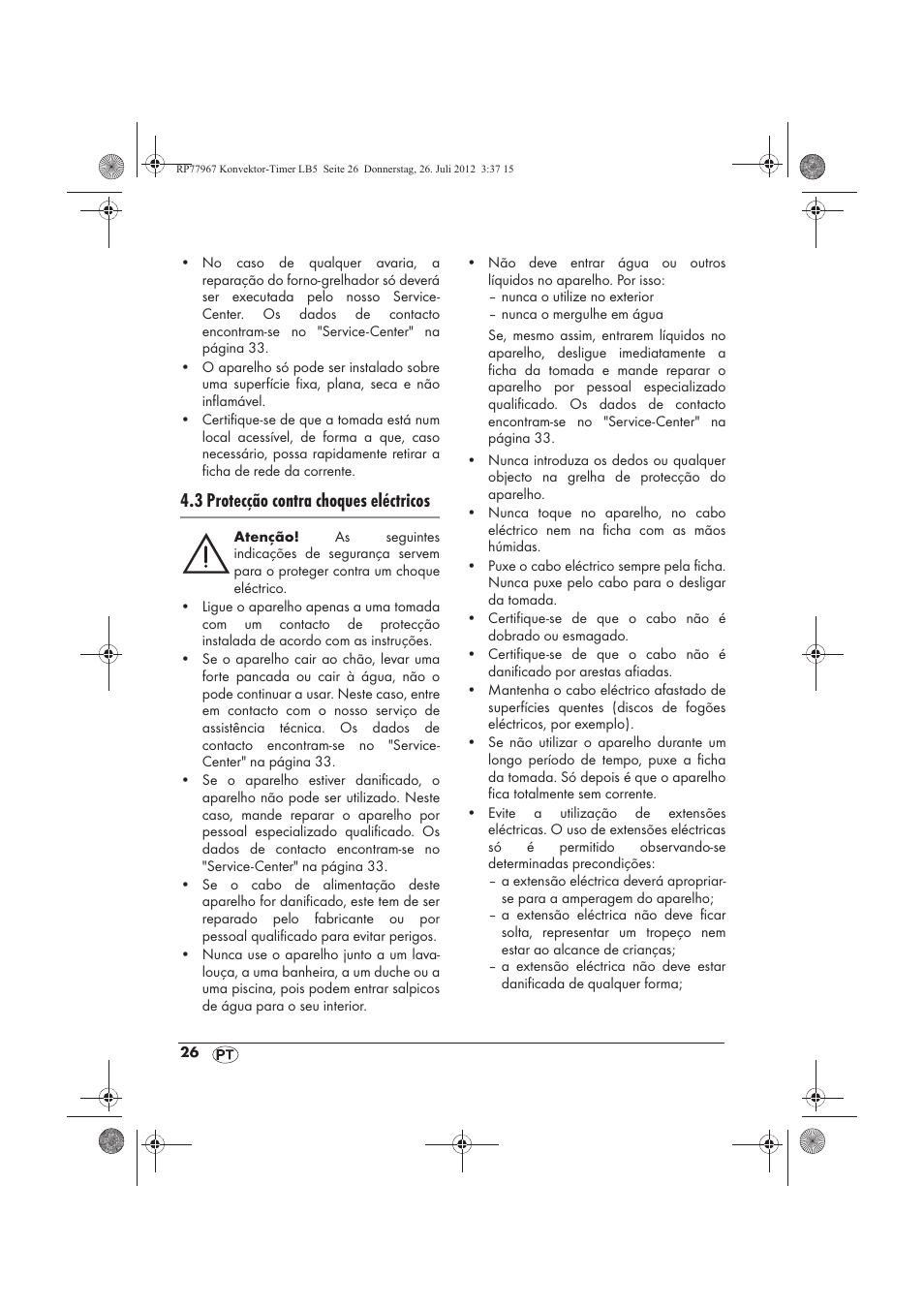 3 protecção contra choques eléctricos | Silvercrest SKT 2000 A1 User Manual | Page 28 / 58