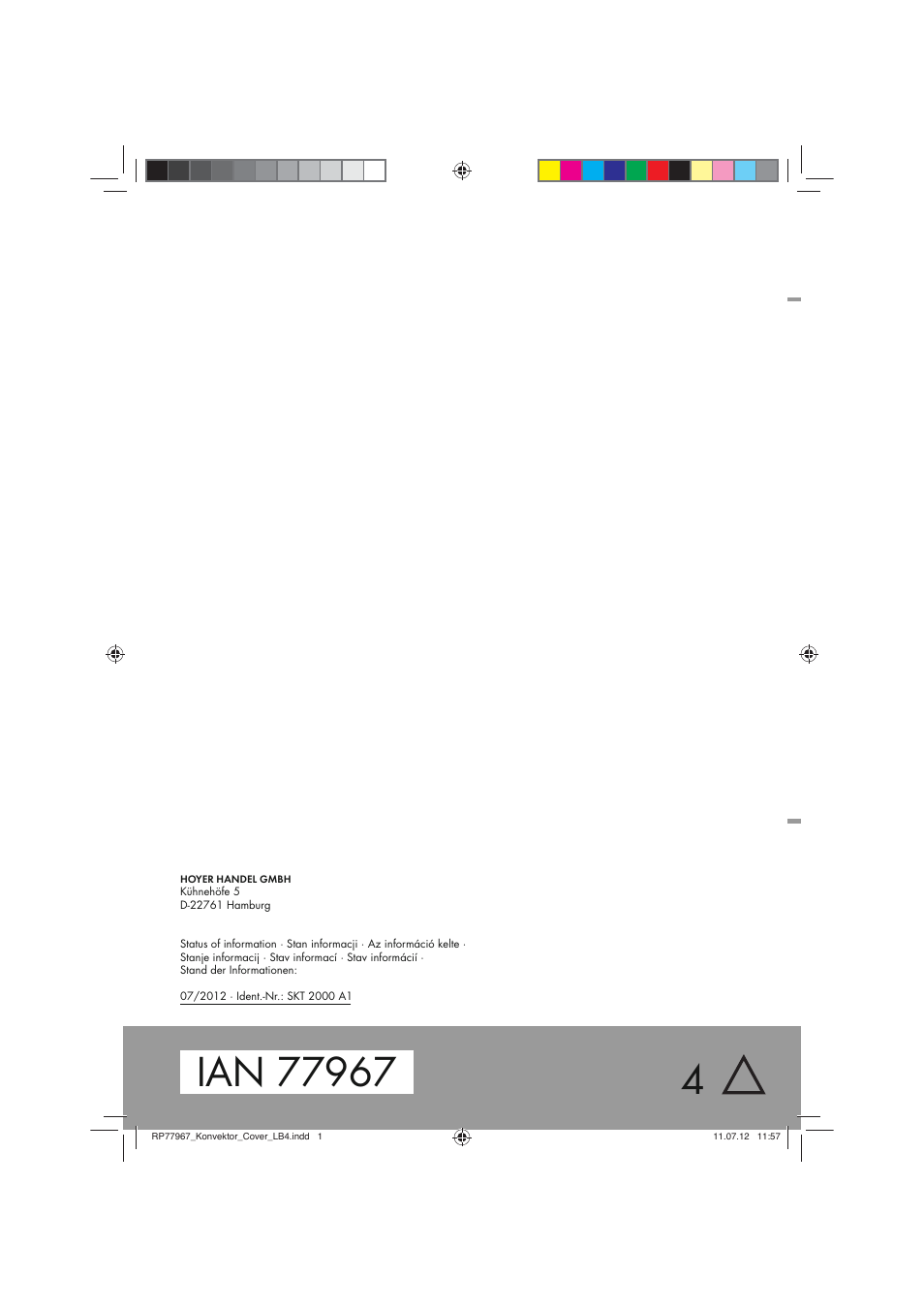 Silvercrest SKT 2000 A1 User Manual | Page 78 / 78