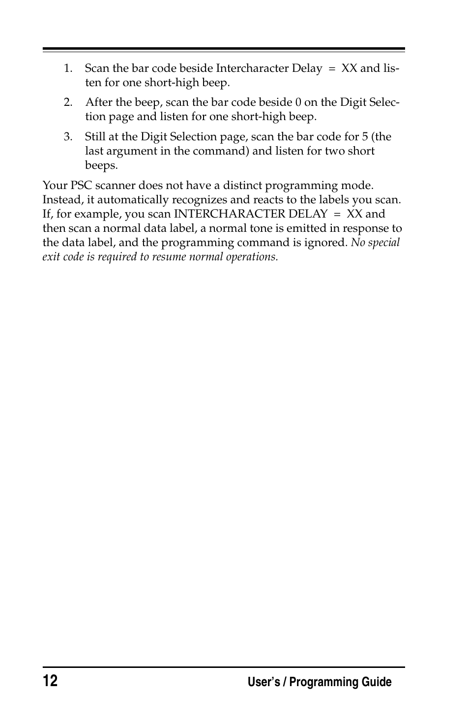 PSC Handheld Laser Bar Code Scanners Keyboard Wedge / Wand Emulation Interface User Manual | Page 20 / 88