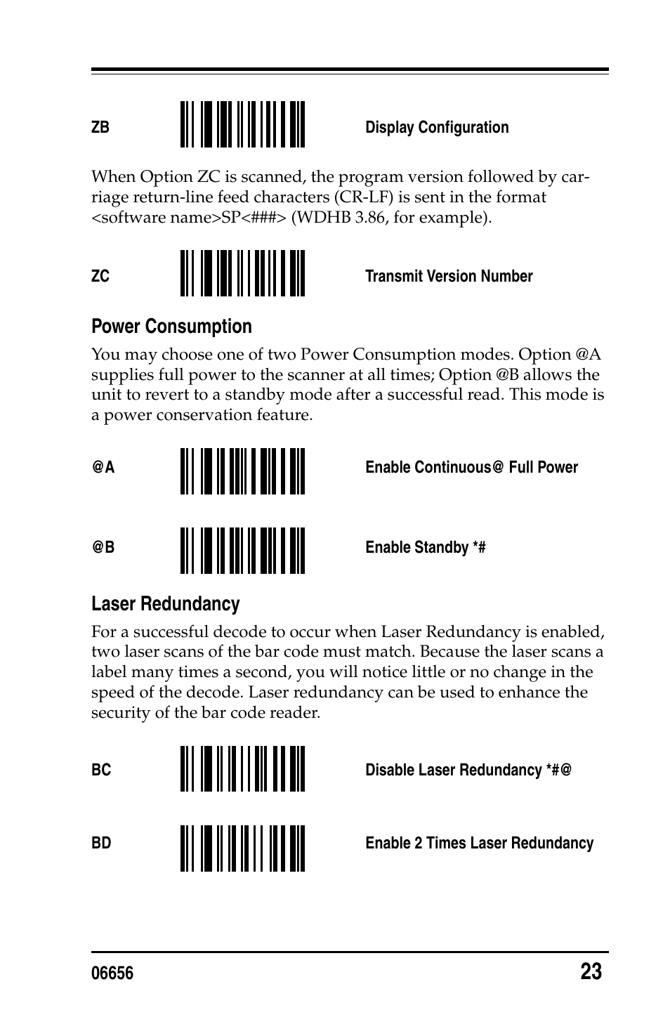 Power consumption, Laser redundancy, Power consumption laser redundancy | PSC Handheld Laser Bar Code Scanners Keyboard Wedge / Wand Emulation Interface User Manual | Page 31 / 88