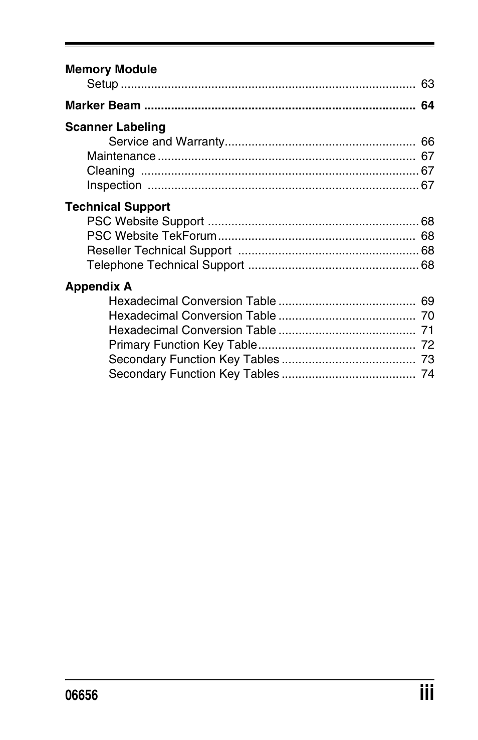 PSC Handheld Laser Bar Code Scanners Keyboard Wedge / Wand Emulation Interface User Manual | Page 7 / 88