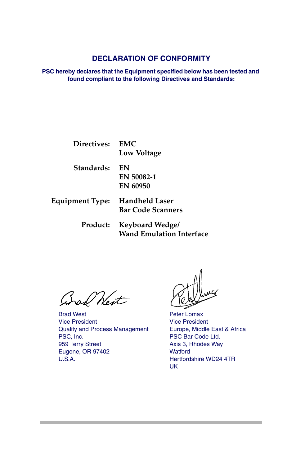 PSC Handheld Laser Bar Code Scanners Keyboard Wedge / Wand Emulation Interface User Manual | Page 87 / 88