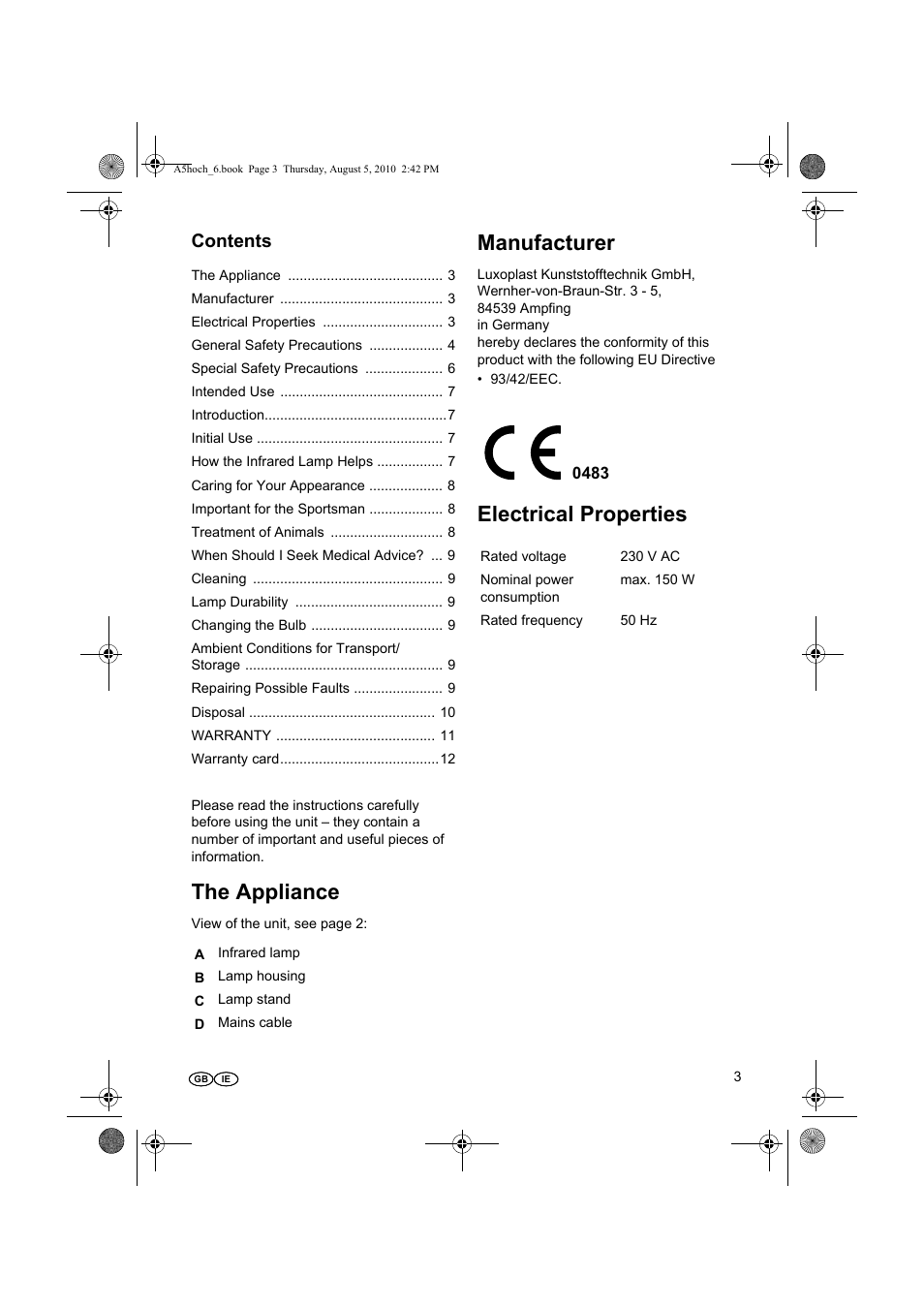 Silvercrest SRL 150 A1 User Manual | Page 3 / 24