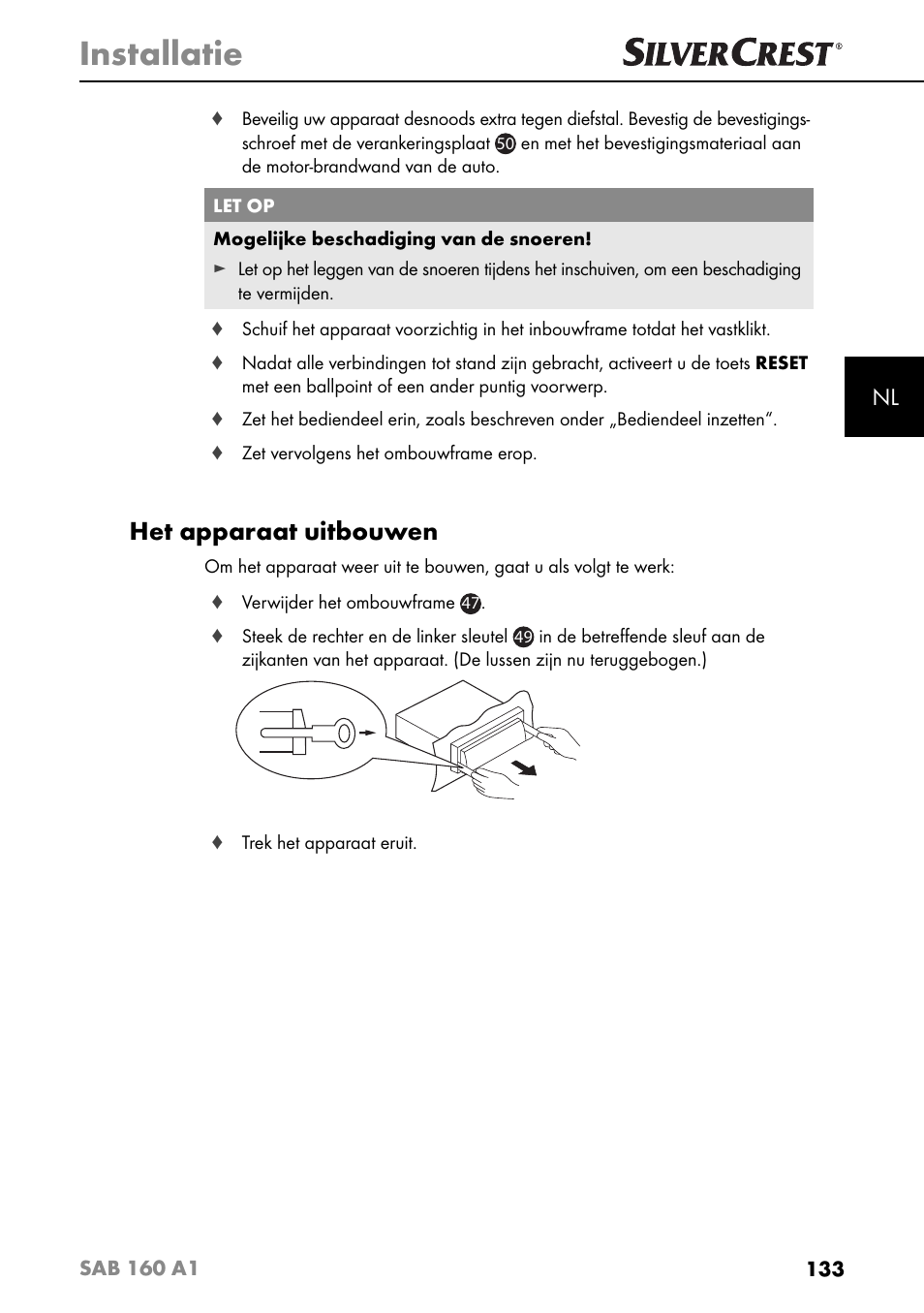 Installatie, Het apparaat uitbouwen | Silvercrest SAB 160 A1 User Manual | Page 137 / 204