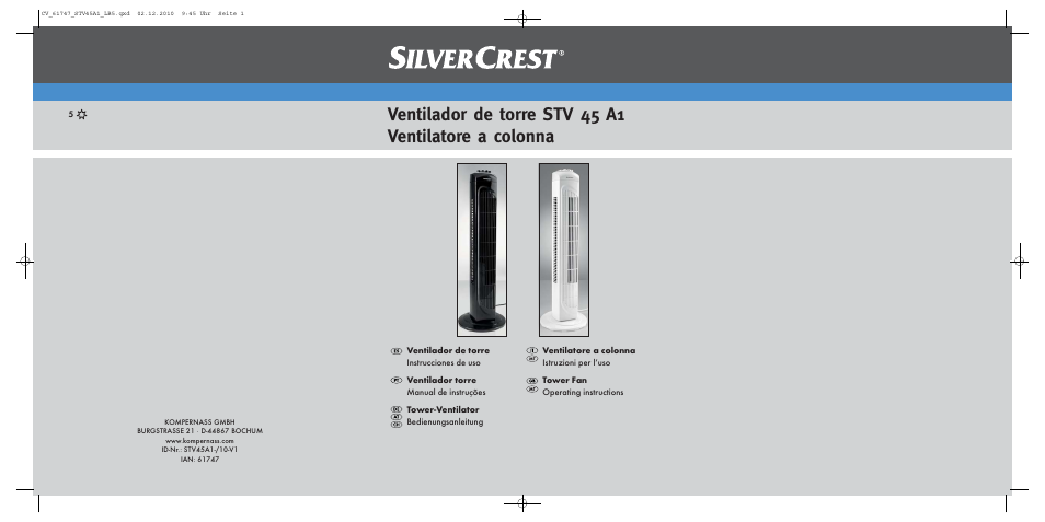 Silvercrest STV 45 A1 User Manual | 19 pages