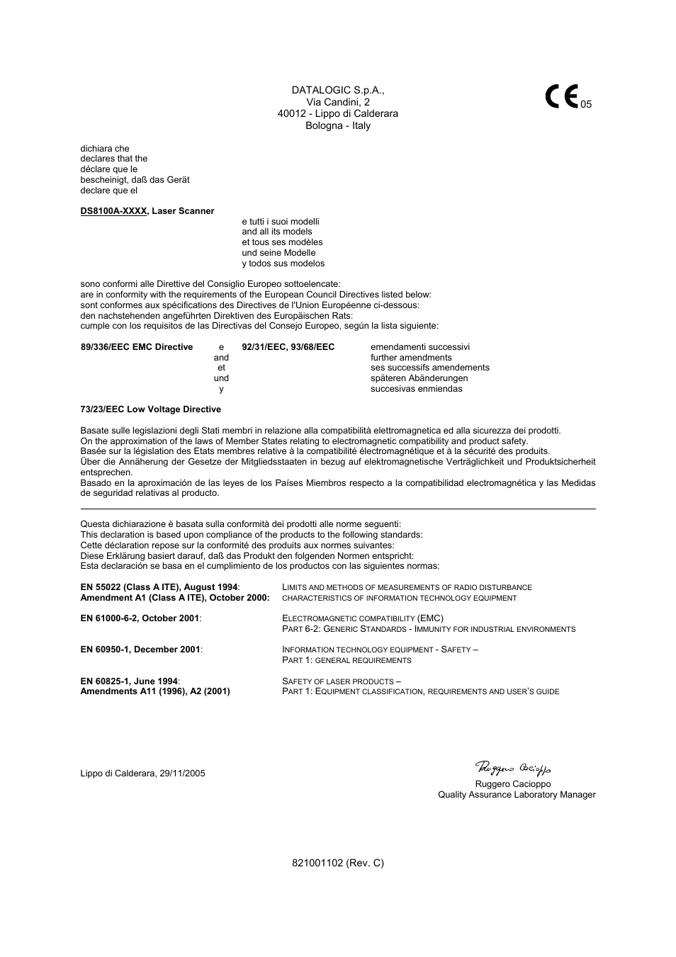 Datalogic Scanning DS8100A User Manual | Page 23 / 23