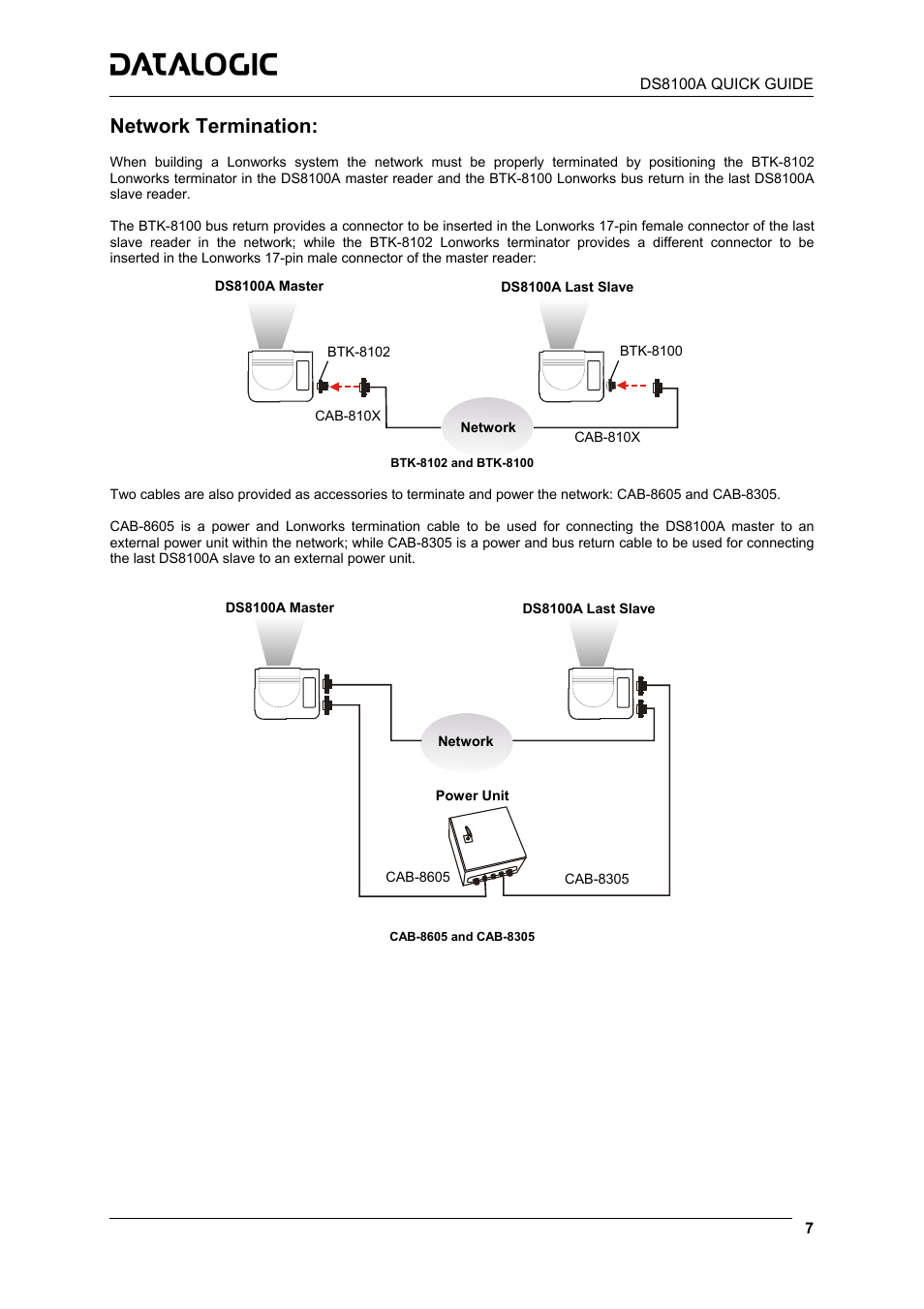 Network termination | Datalogic Scanning DS8100A User Manual | Page 7 / 23