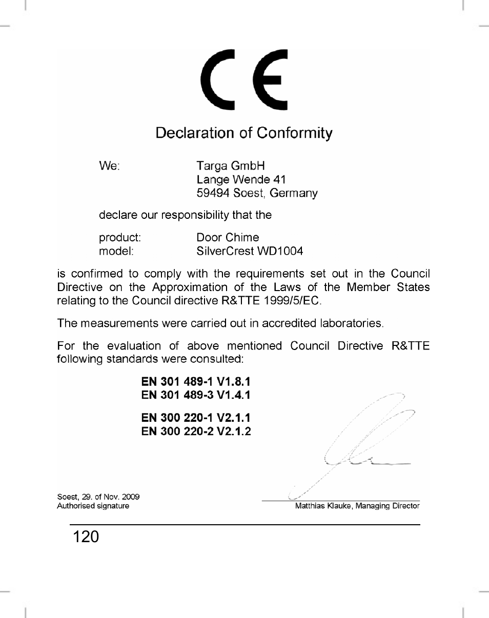 Silvercrest WD1610 User Manual | Page 121 / 122