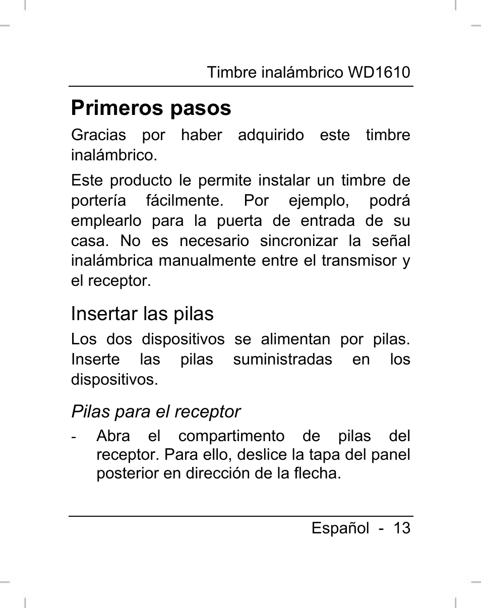 Primeros pasos | Silvercrest WD1610 User Manual | Page 14 / 122
